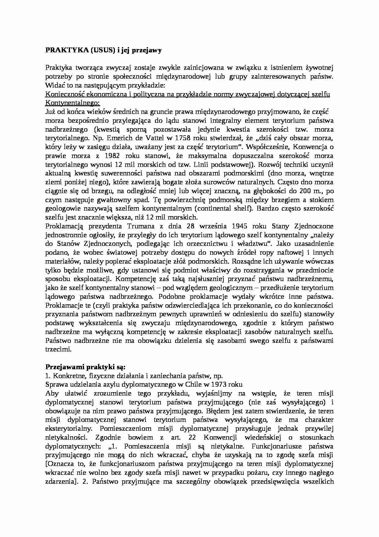 Praktyka i jej przejawy - wykład - strona 1