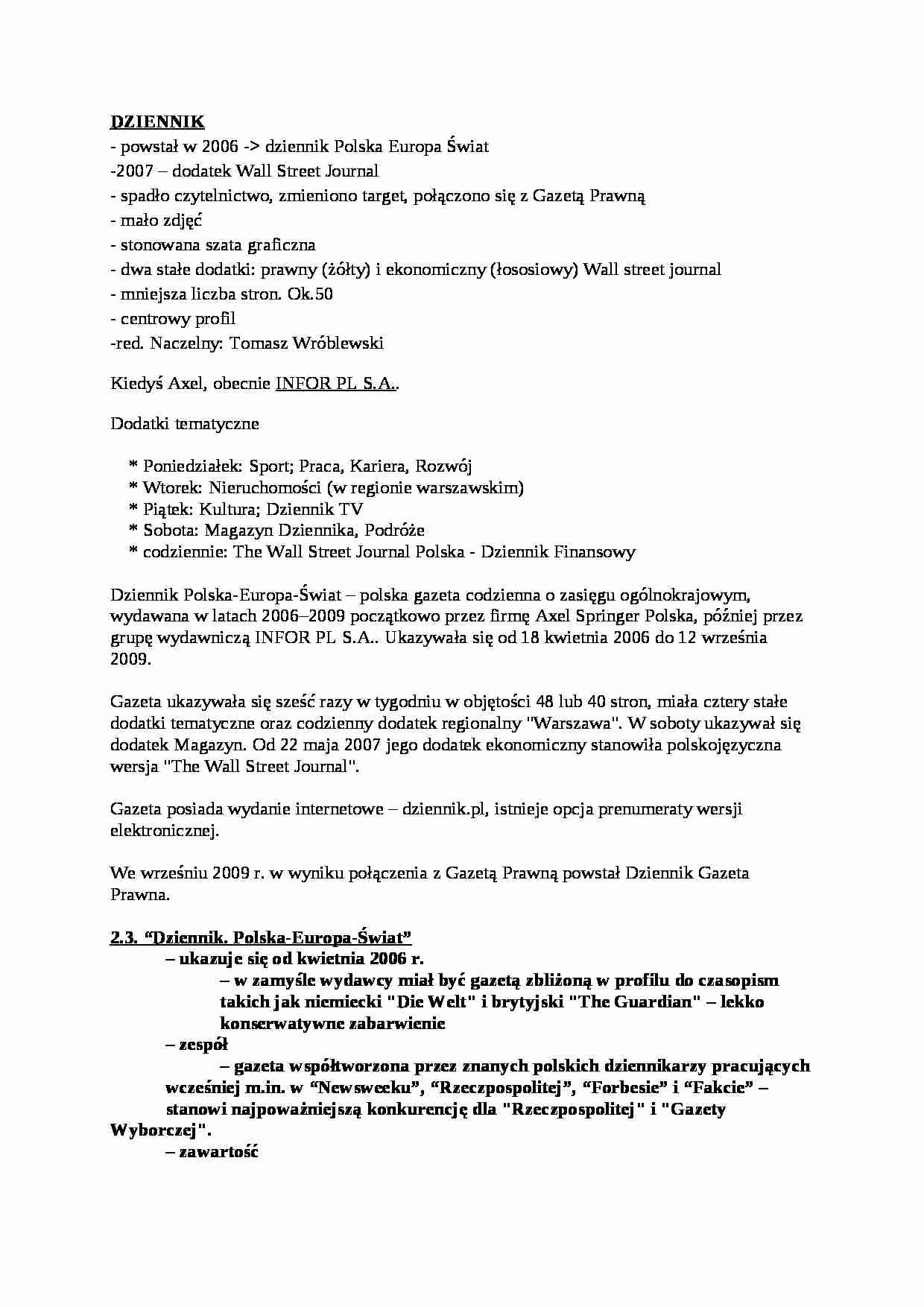 Dziennik - charakterystyka - wykład - strona 1