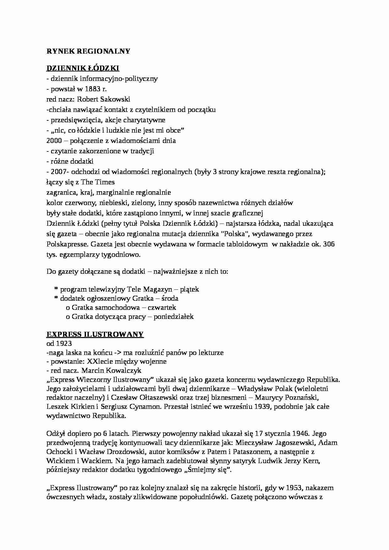 Rynek regionalny - wykład - strona 1