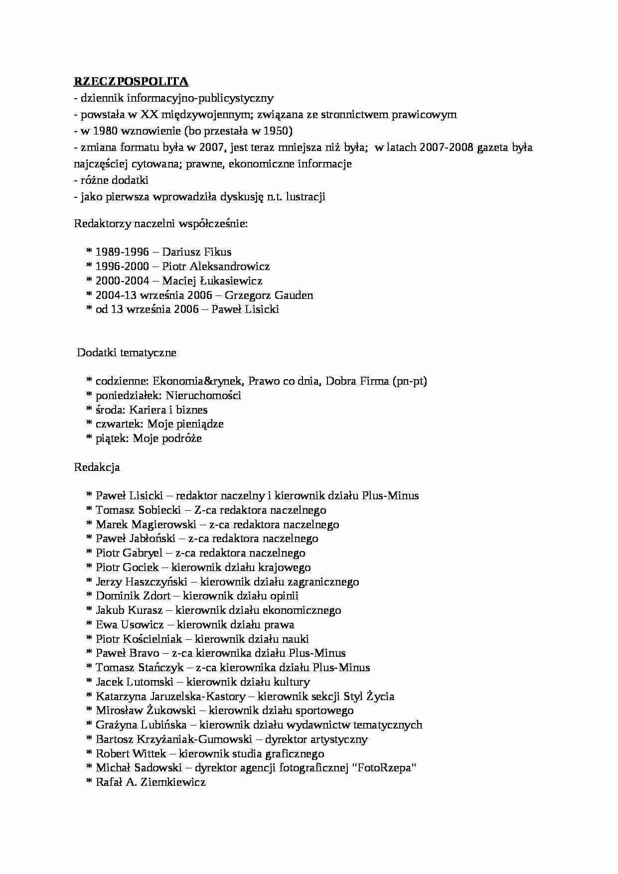 Rzeczpospolita - wykład - strona 1