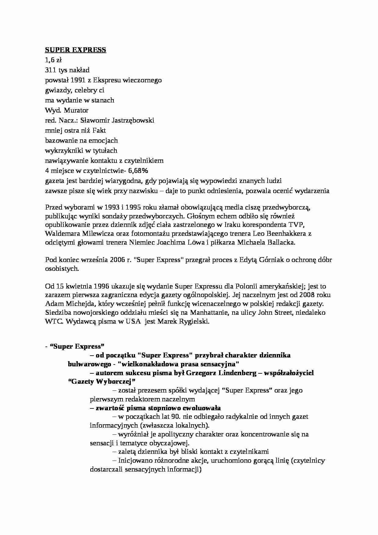 Super Express - wykład - strona 1