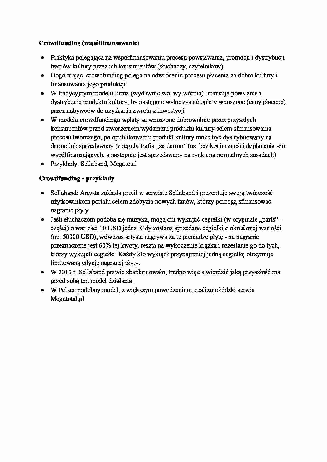 Crowdfunding - współfinansowanie - wykład - strona 1