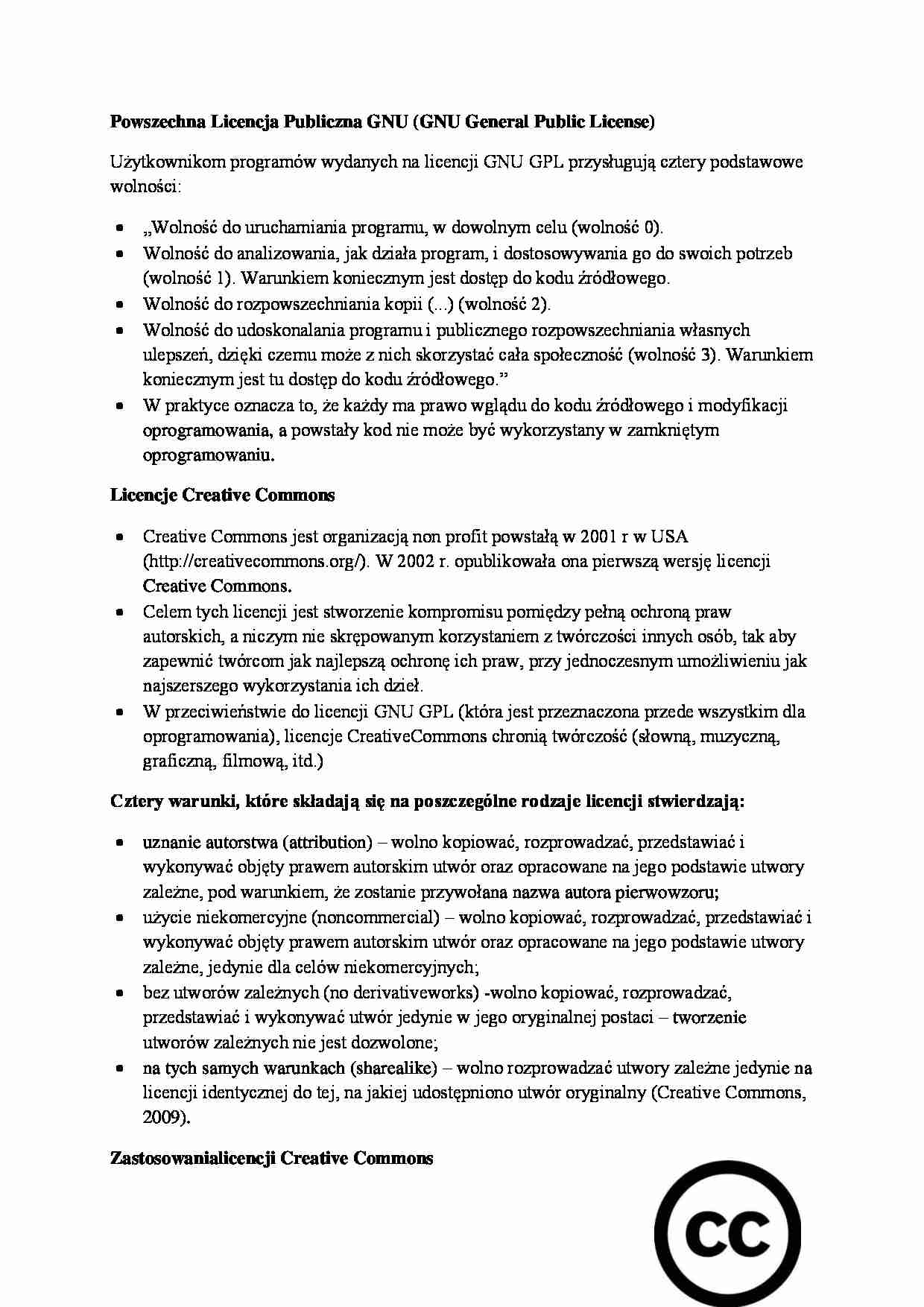 Powszechne licencje - wykład - strona 1