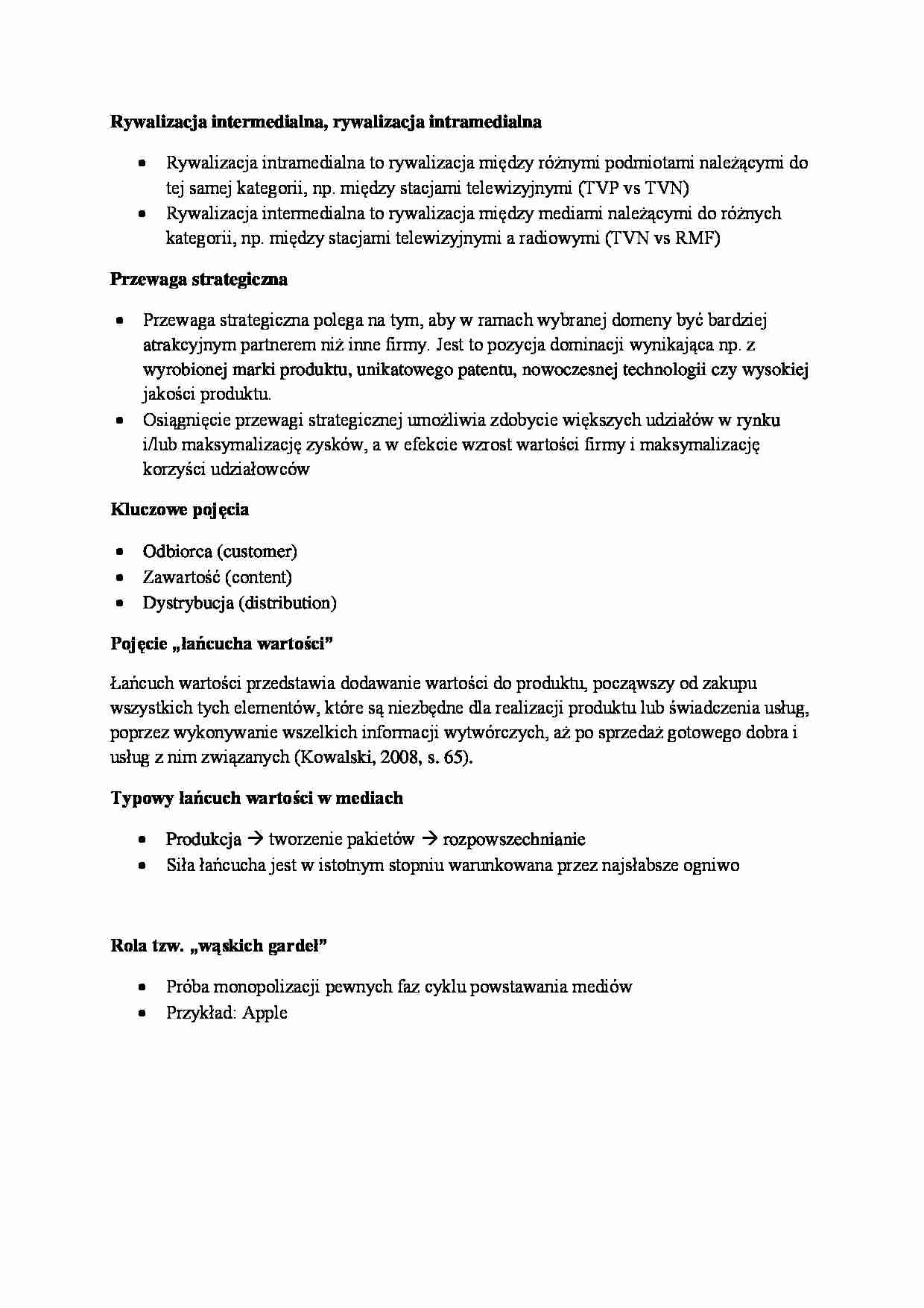 Rywalizacja intermedialna, rywalizacja intermedialna - wykład - strona 1
