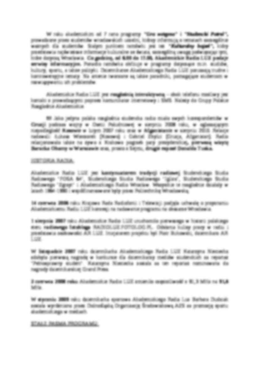 Akademickie radio LUZ Politechniki Wrocławskiej - wykład  - strona 2