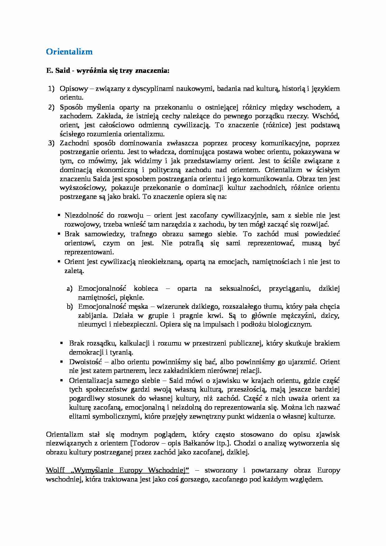 Orientalizm - wykład - strona 1