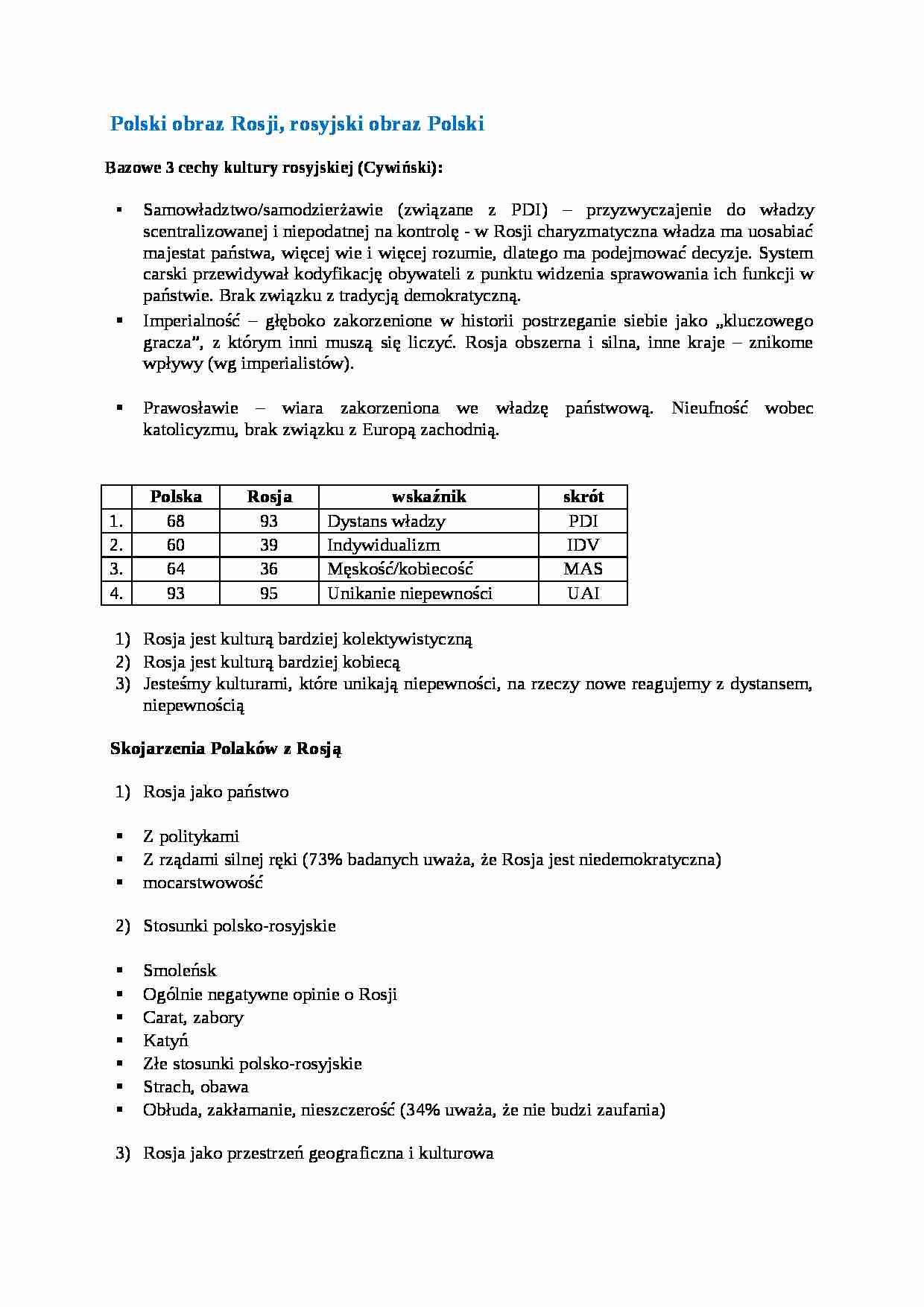 Polski obraz Rosji, rosyjski obraz Polski - wykład - strona 1