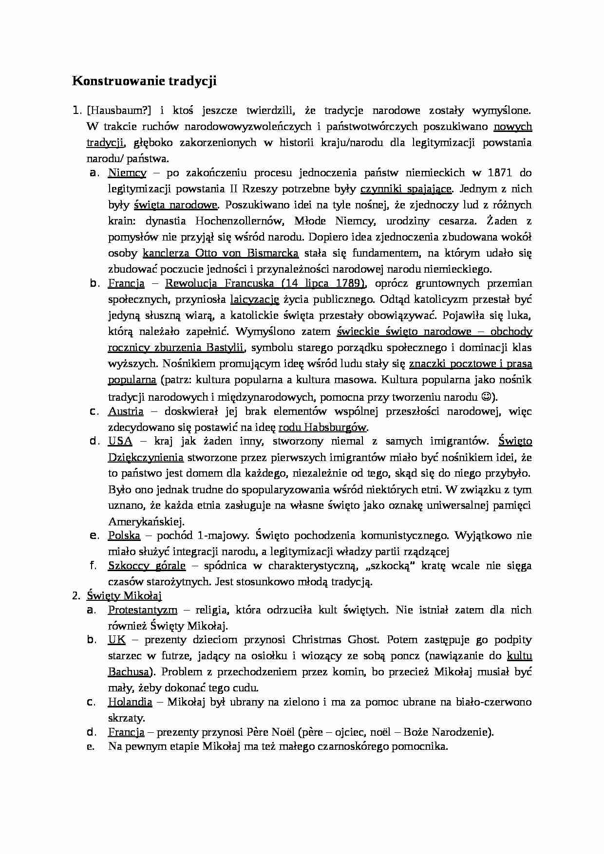 Konstruowanie tradycji - wykład - strona 1