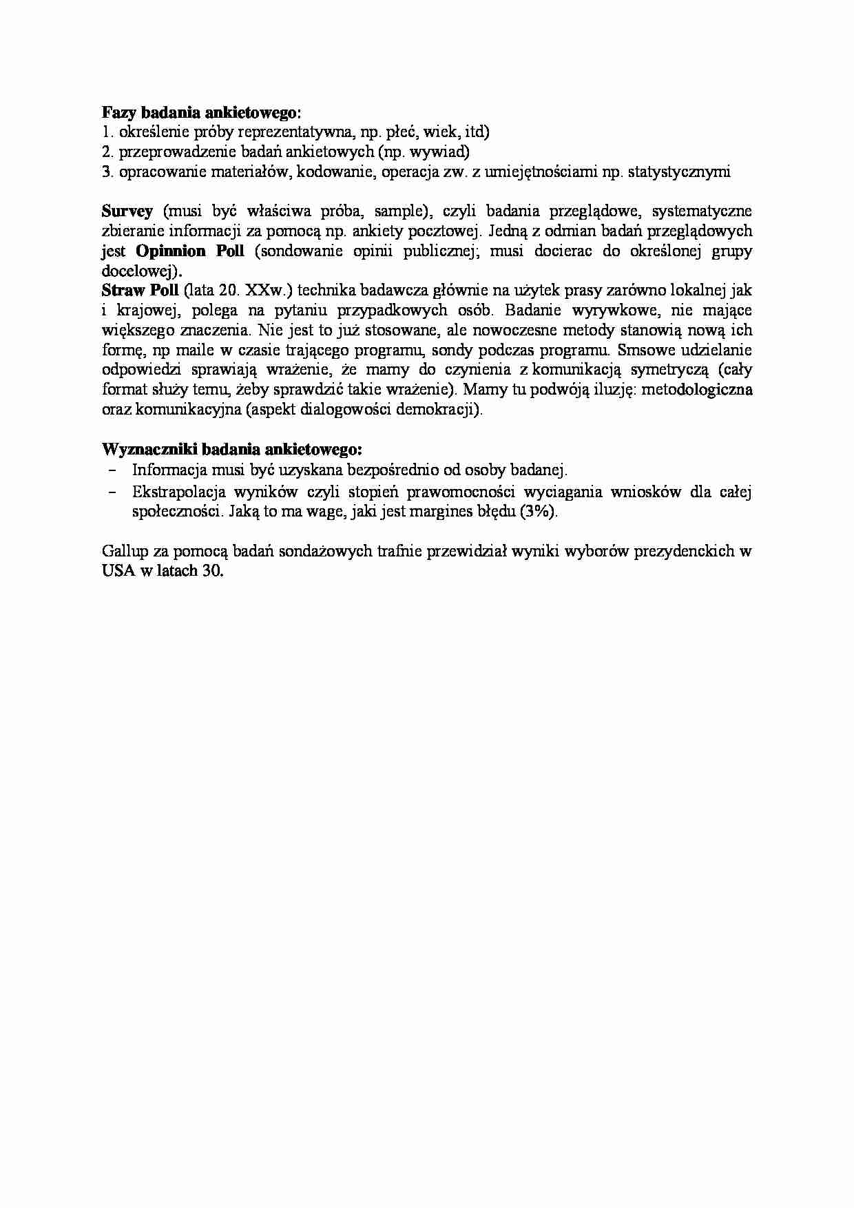 Fazy badania ankietowego - wykład - strona 1