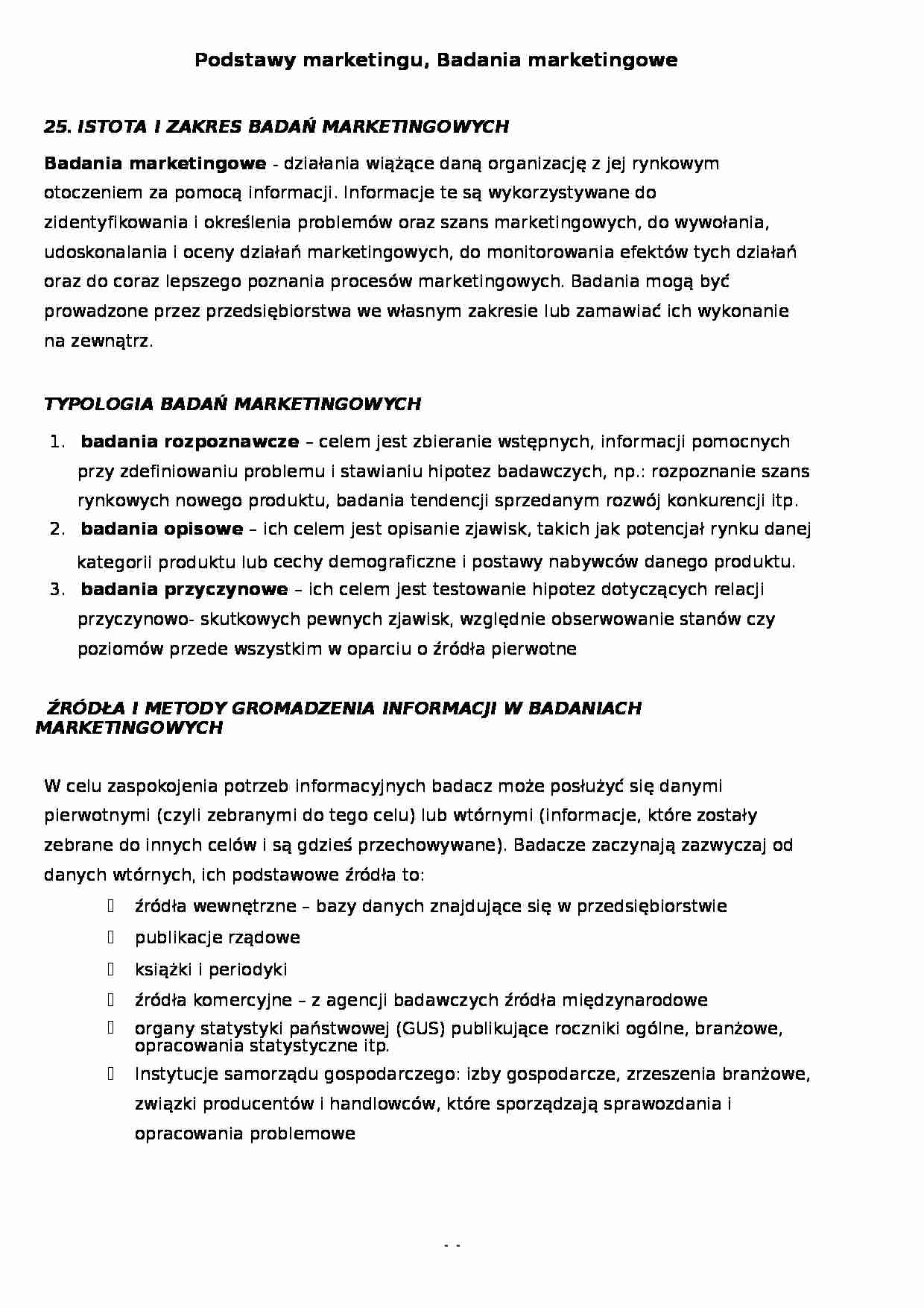 Badania marketingowe - pojęcie - strona 1