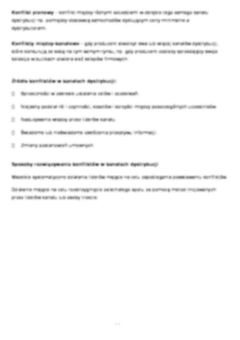 Kanał dystrybucji - formy integracji i konflikty - strona 2