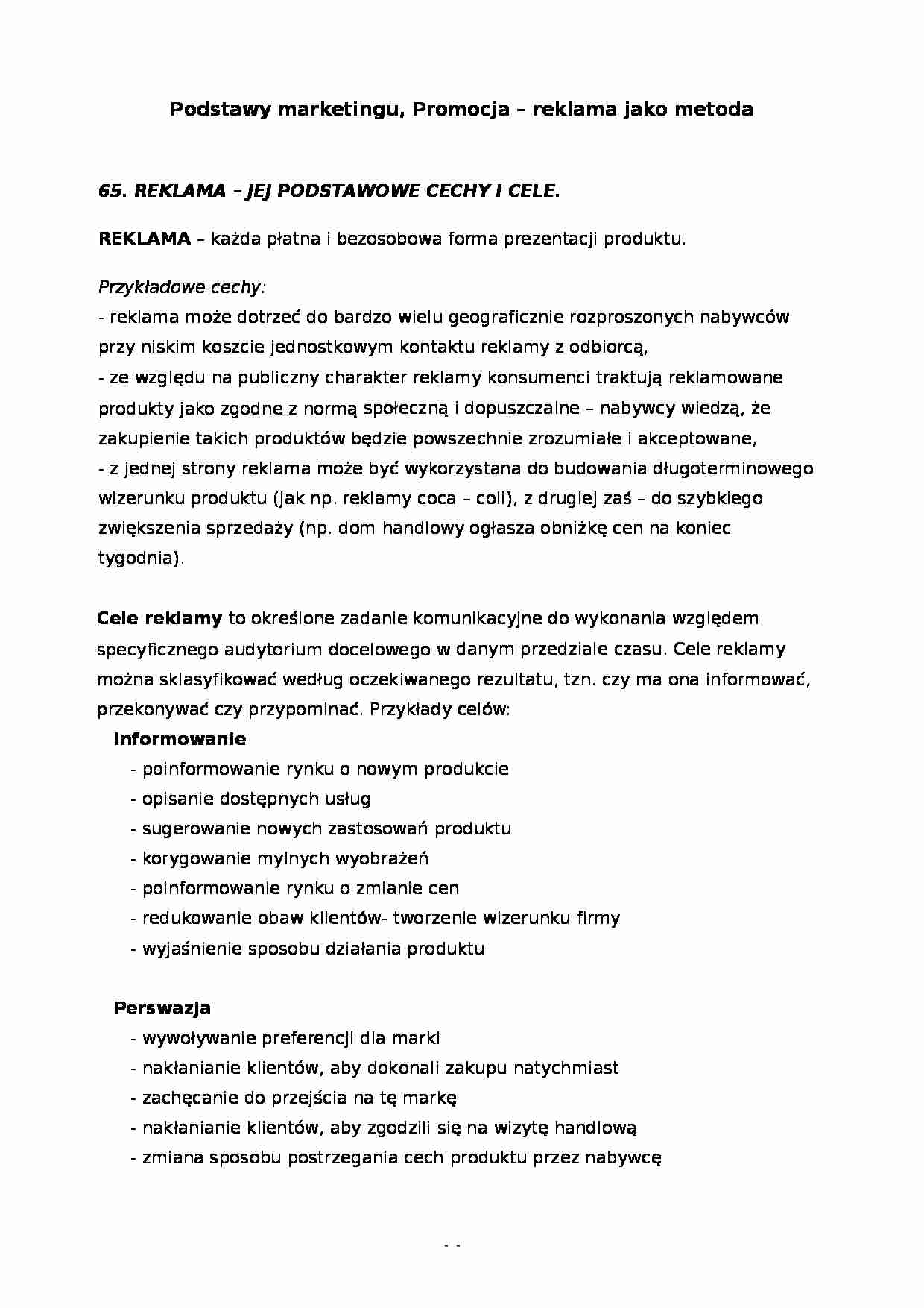 Promocja - reklama jako metoda - strona 1