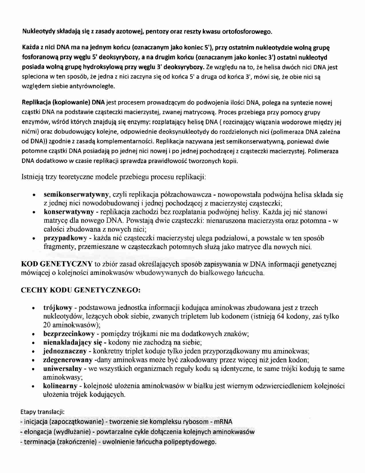 Replikacja i kod genetyczny - strona 1