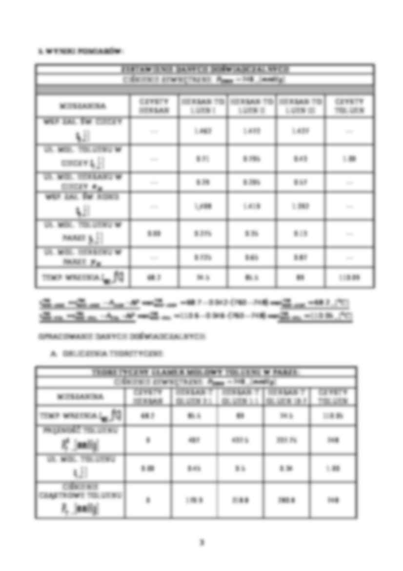 równowagi ciecz-para w układzie dwuskładnikowym - labolatorium  - strona 3