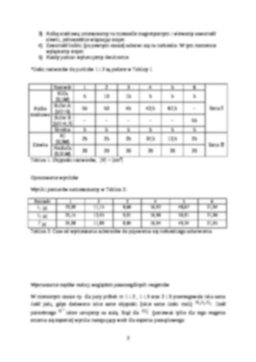 Badanie kinetyki reakcji pomiędzy jonami - omówienie doświadczenia - strona 2