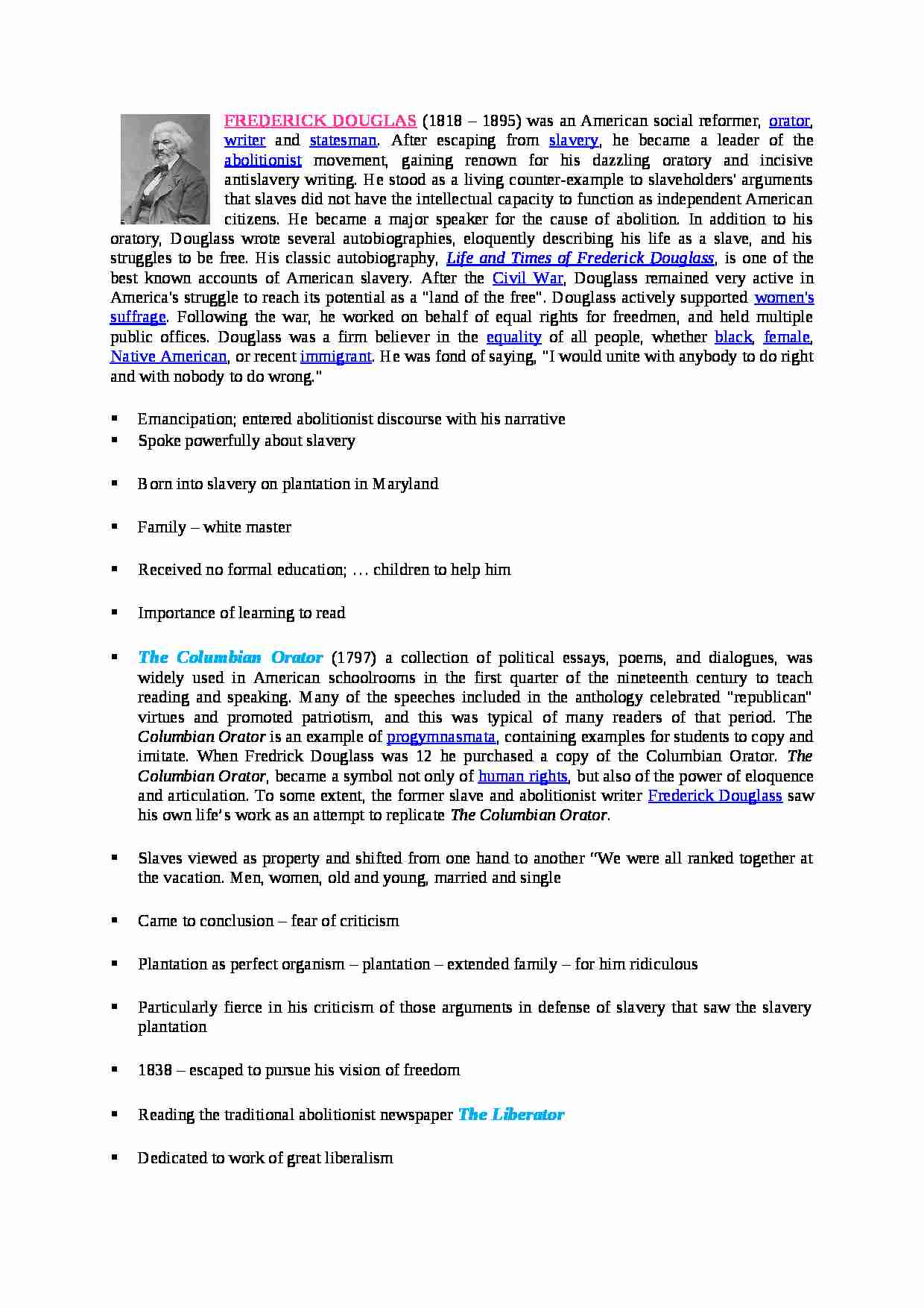 Frederick Douglas-opracowanie - strona 1
