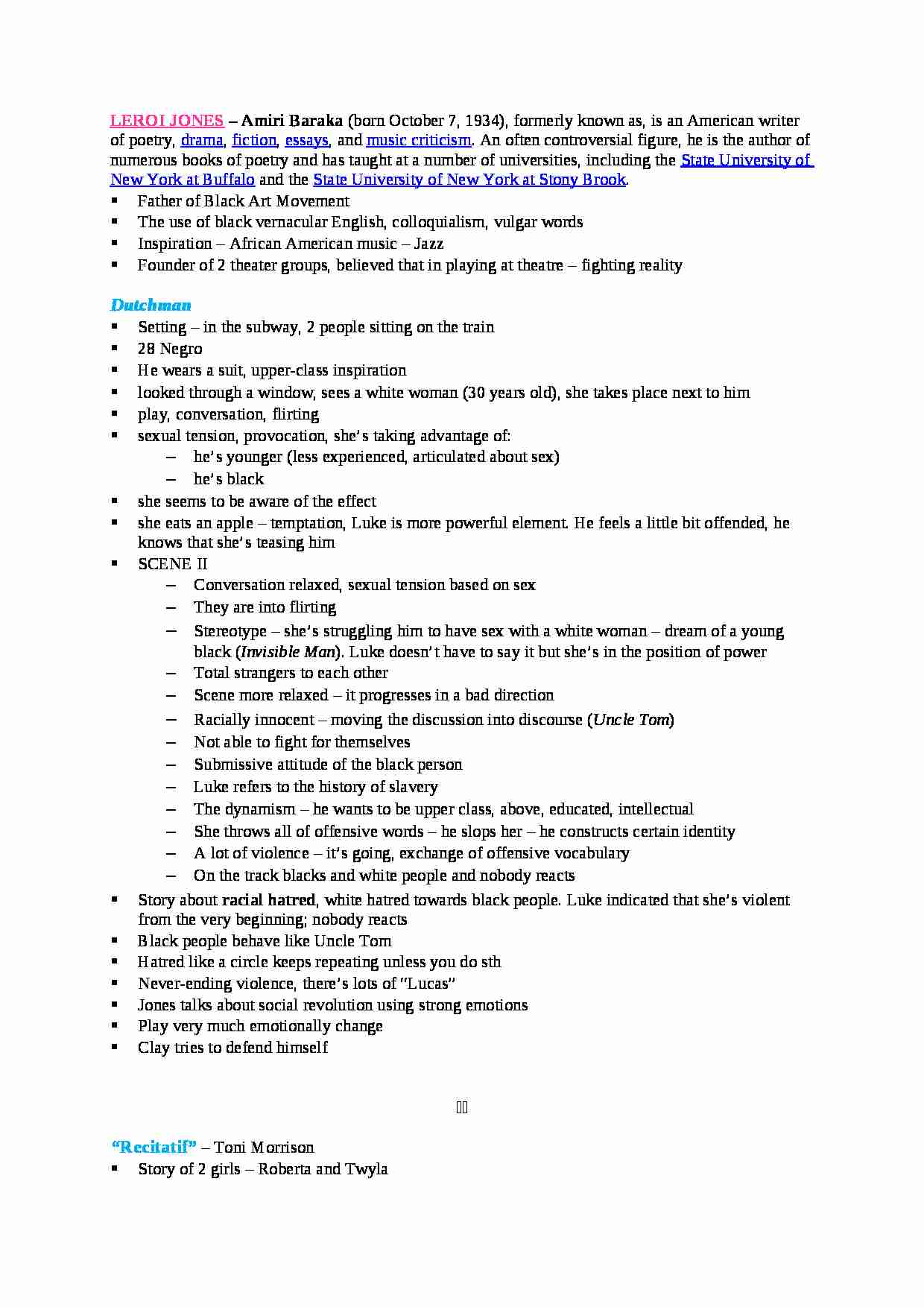 LeRoi Jones-opracowanie - strona 1