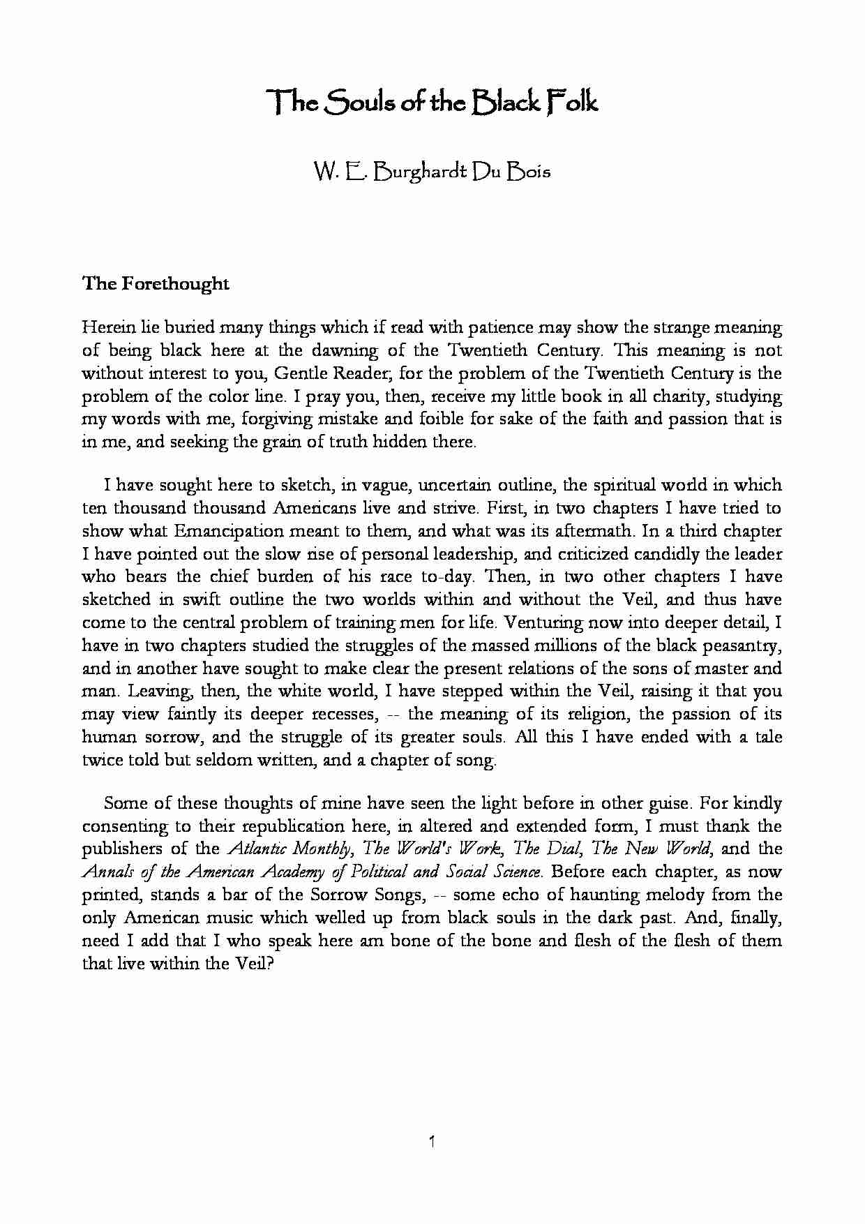 The Souls of Black Folk-opracowanie - strona 1