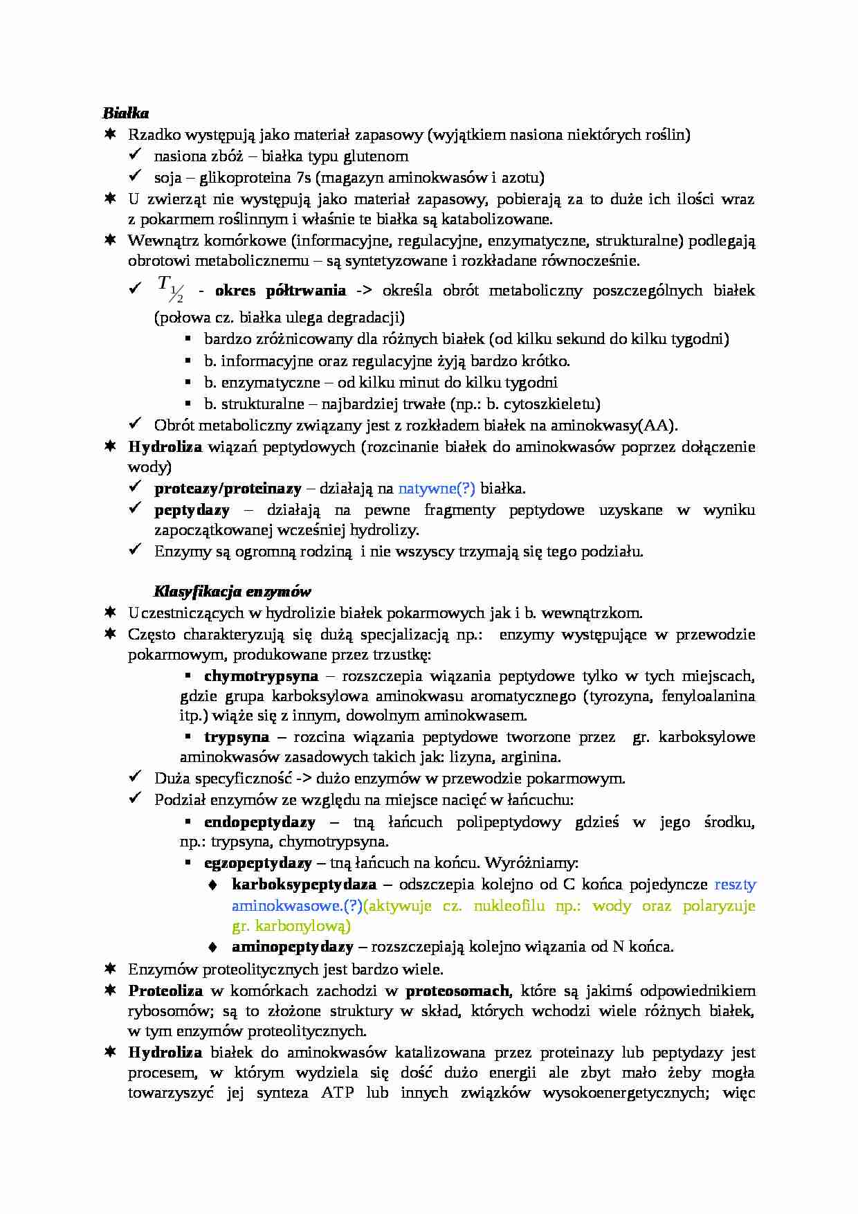 Białka w produktach spożywczych -opracowanie - strona 1