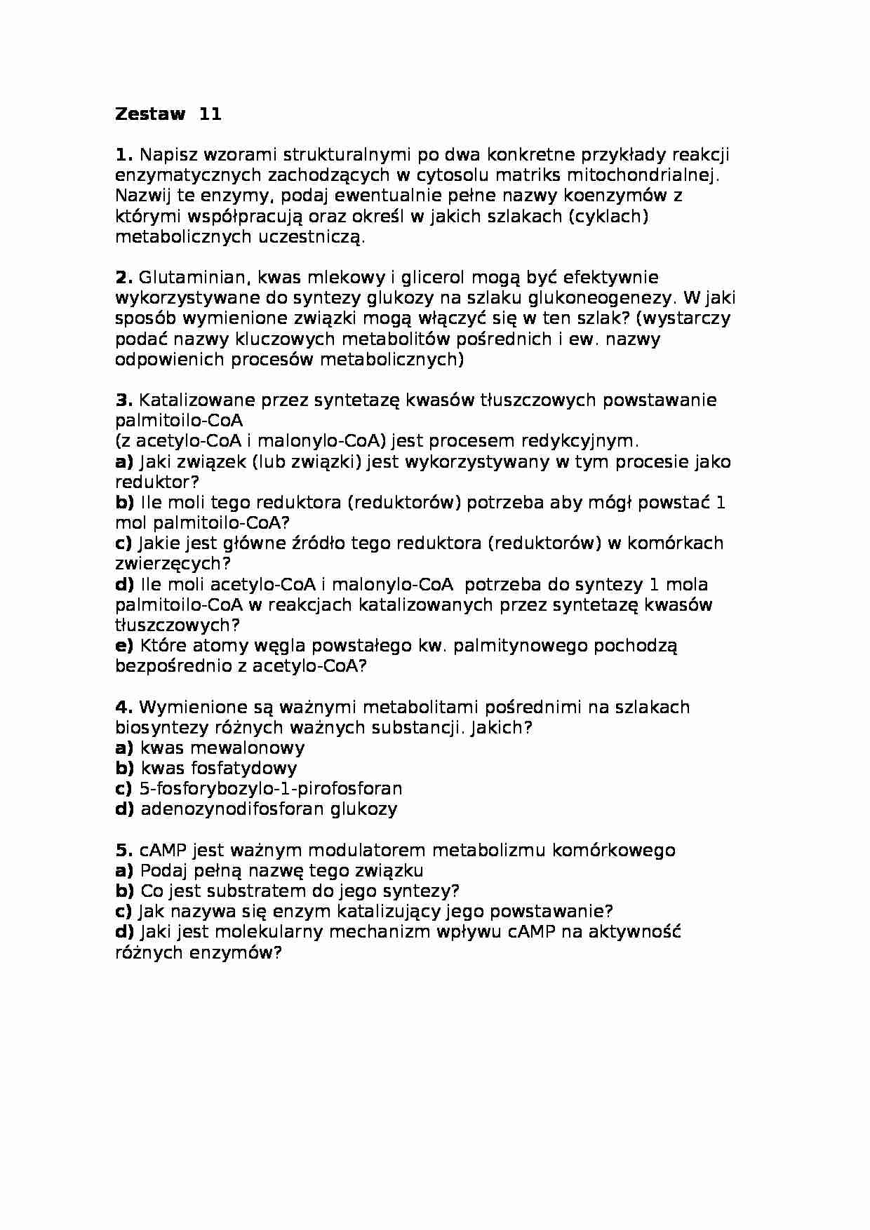 Biochemia-pytania Zestaw  11 - strona 1