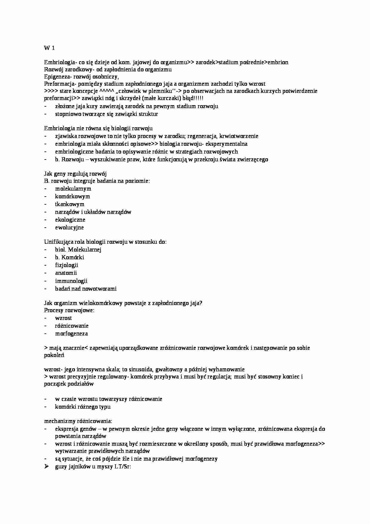 Embriologia, geny-opracowanie - strona 1