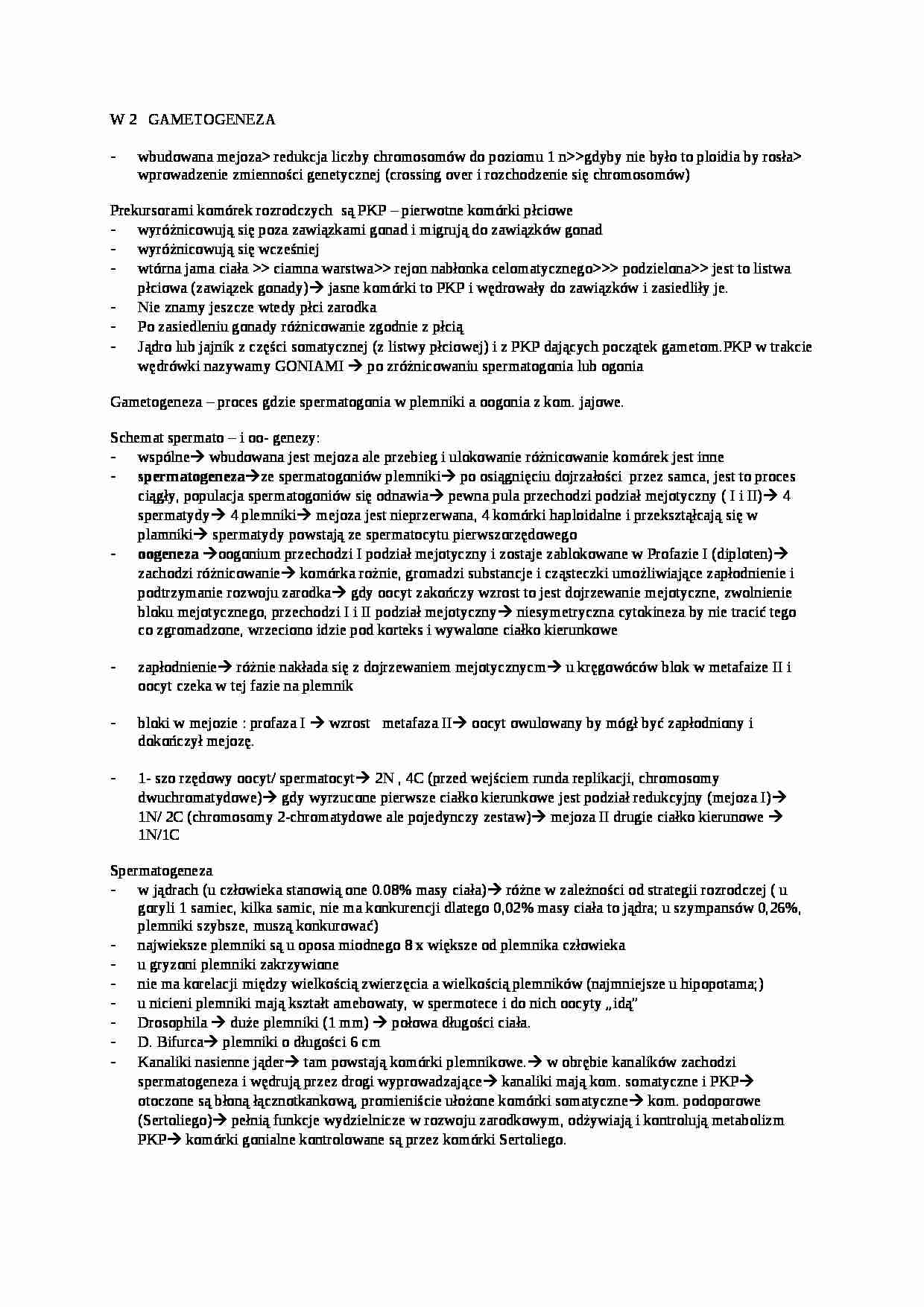 Gametogeneza-opracowanie - strona 1