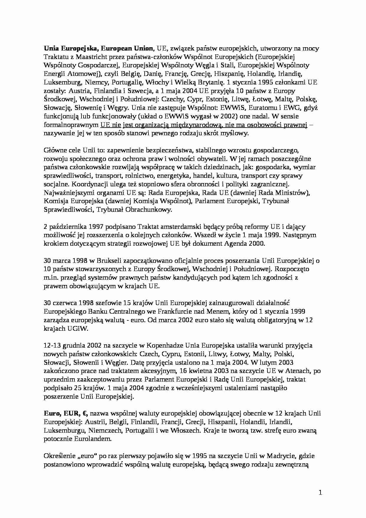 Unia Europejska - strona 1