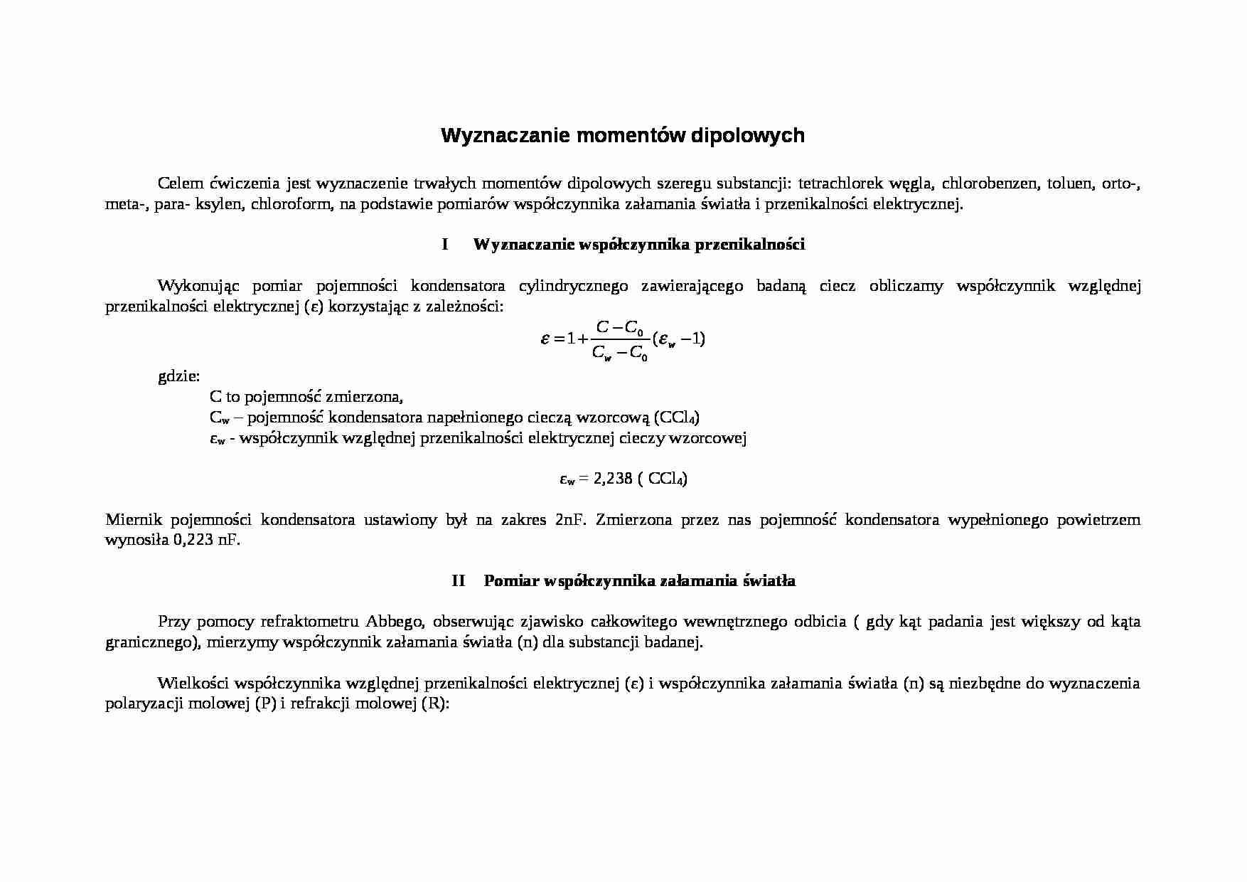 Wyznaczanie momentów dipolowych-opracowanie - strona 1
