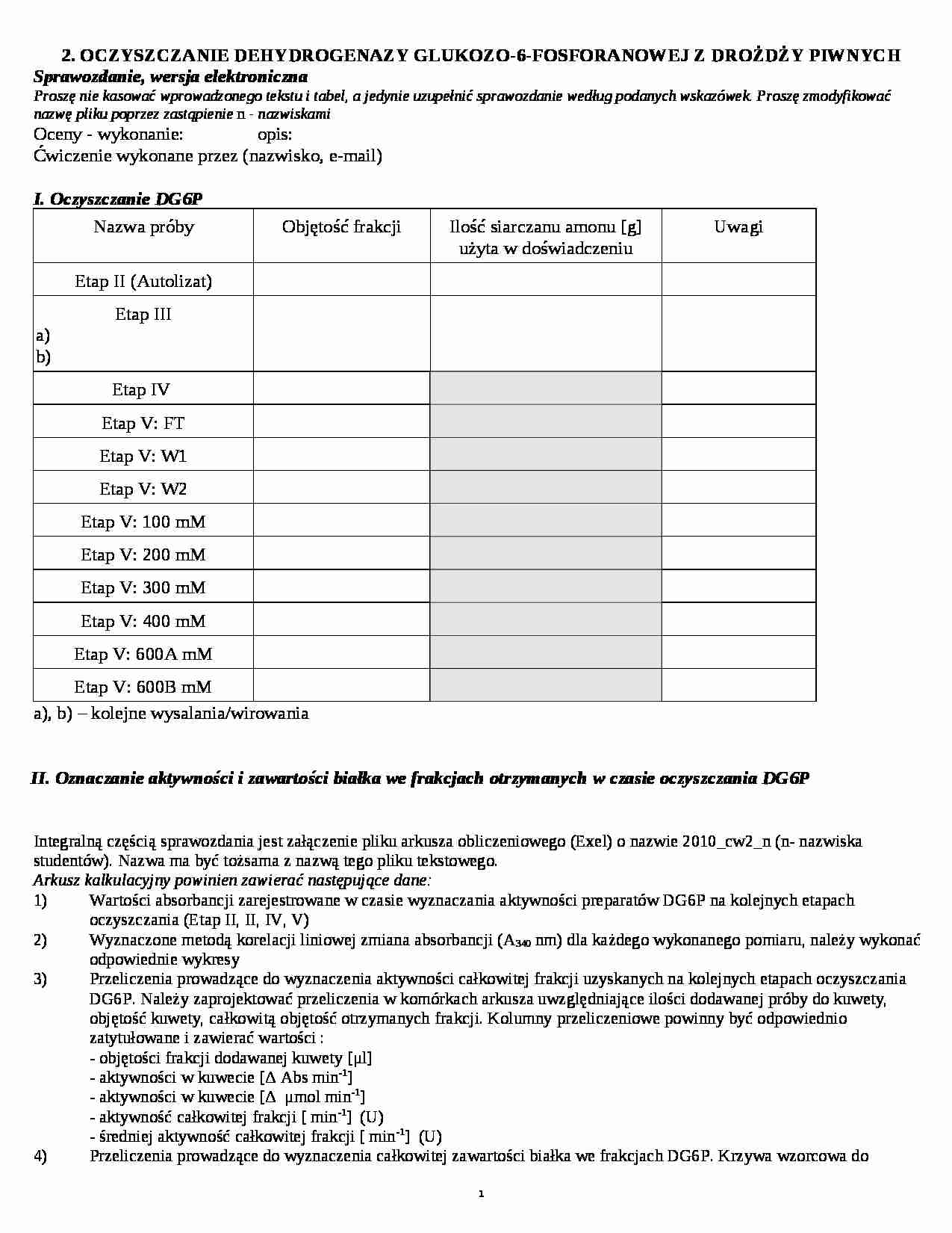 Dehydrogenaza-opracowanie - strona 1