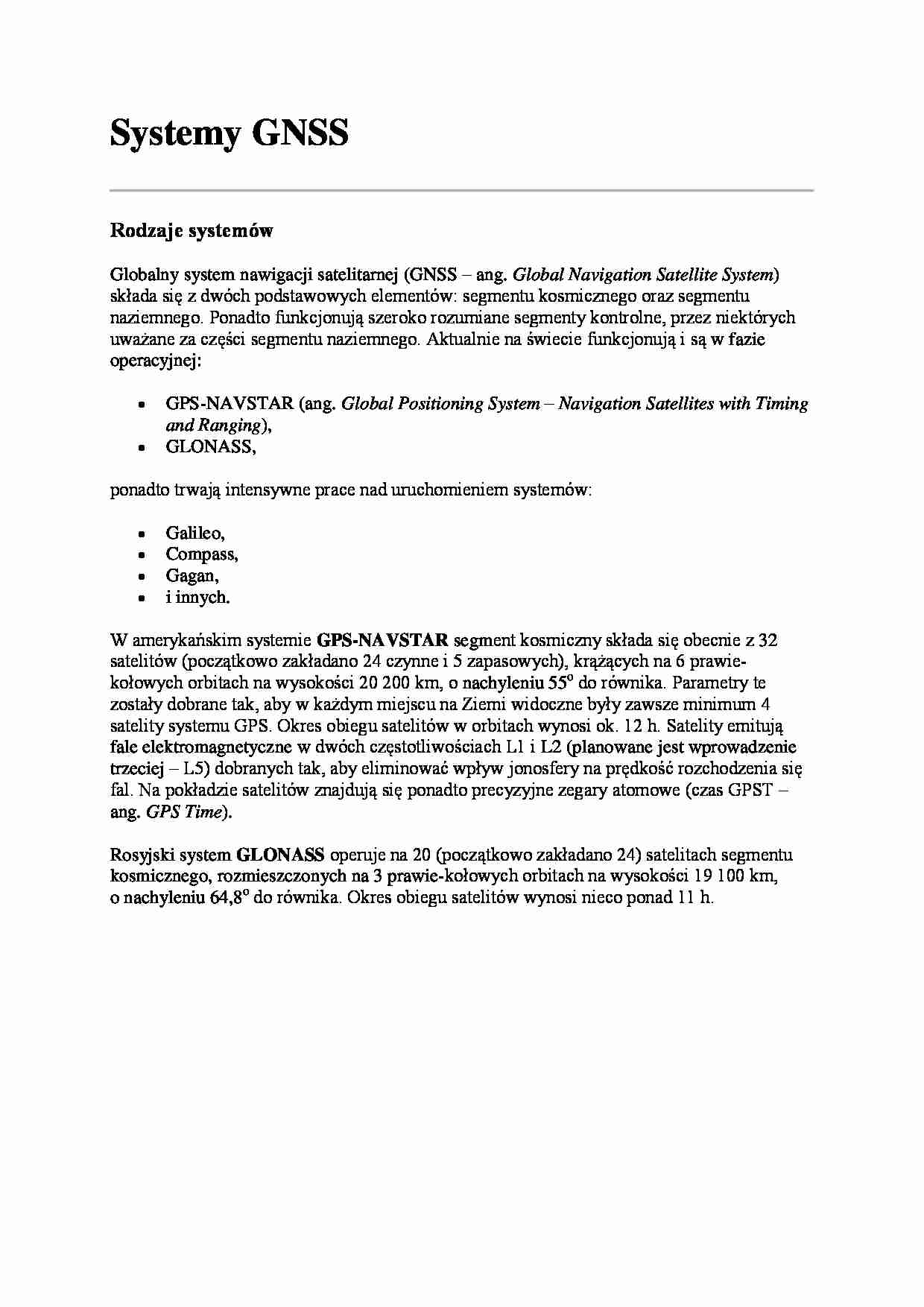 Systemy GNSS-opracowanie - strona 1