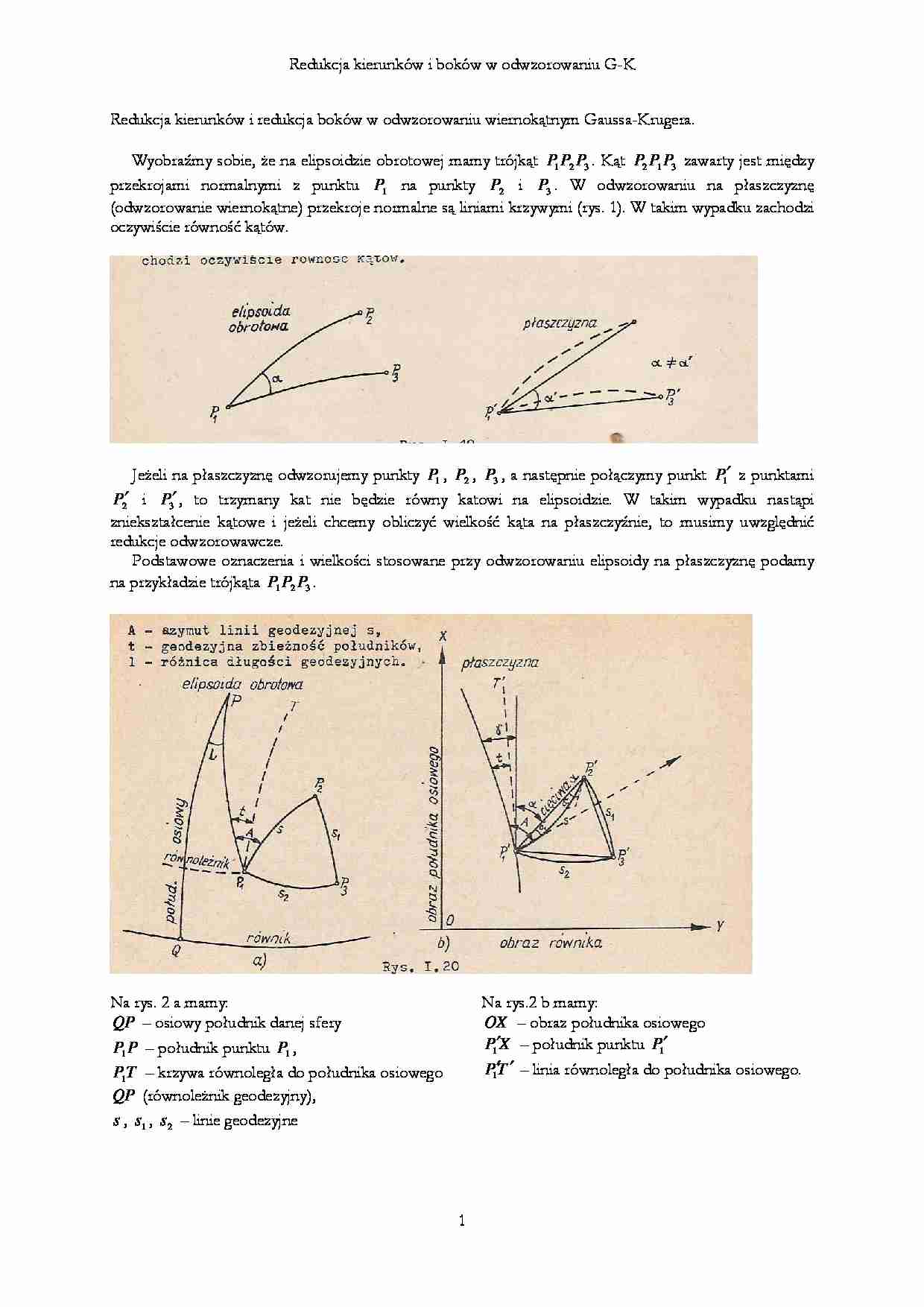 Gauss-Kruger - redukcje - strona 1