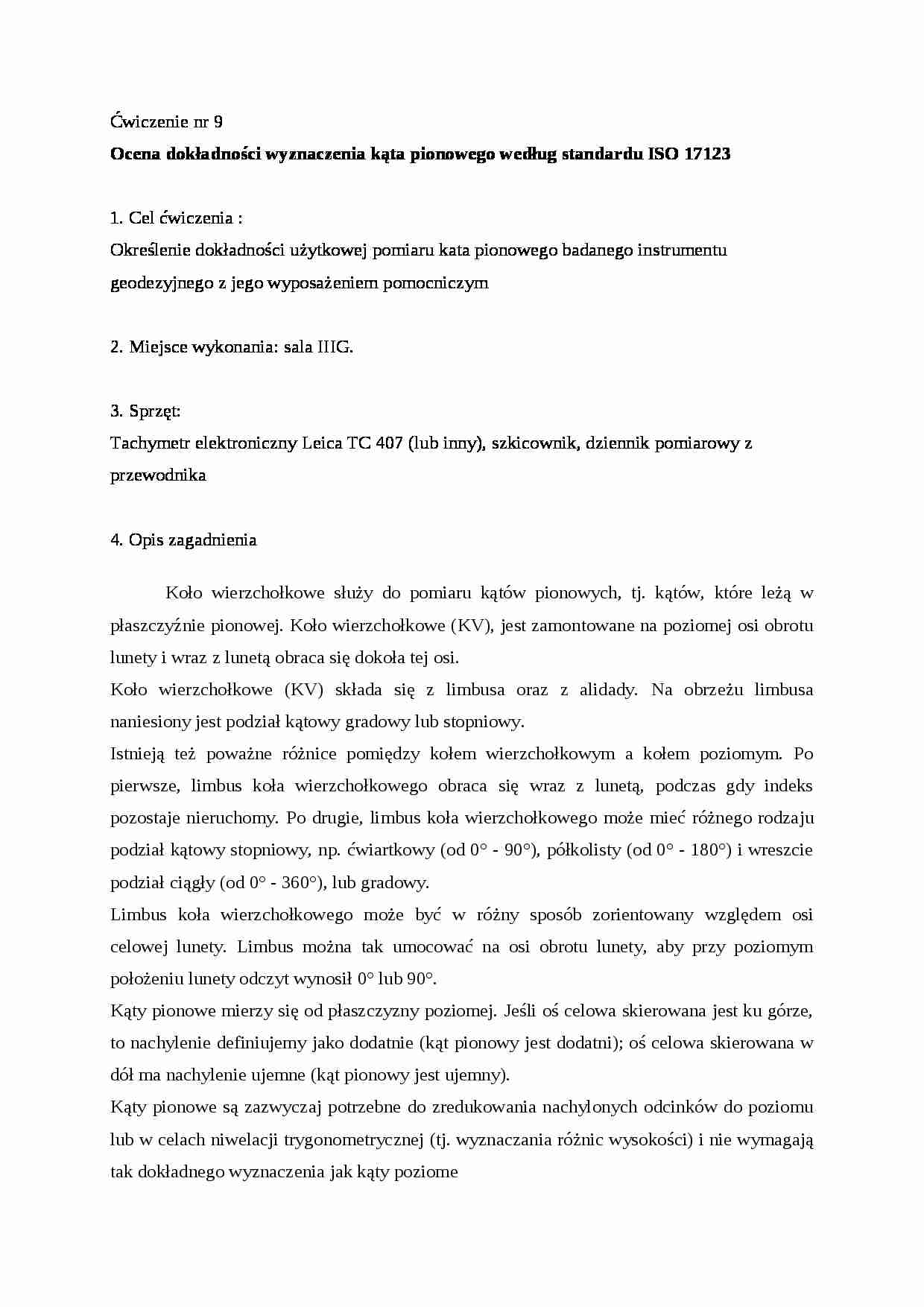 Kąt pionowy-ćwiczenie - strona 1