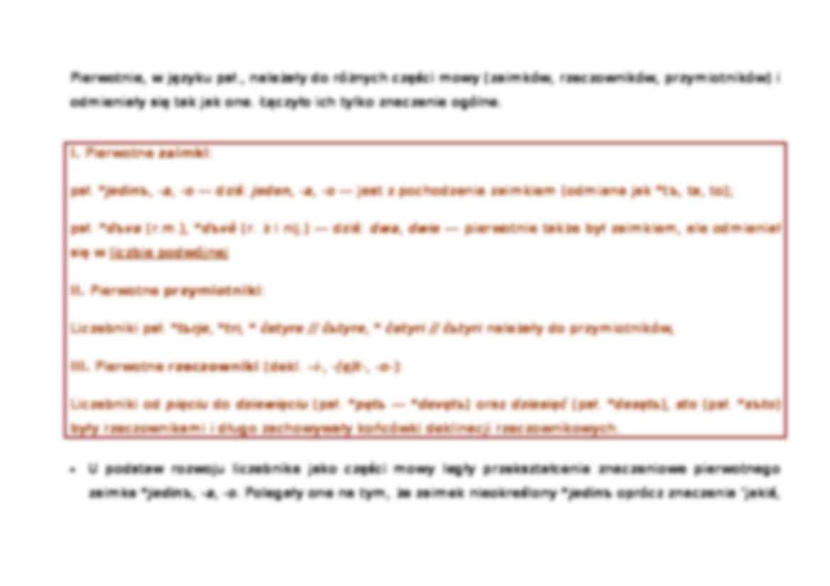 Kształtowanie się deklinacji liczebnika w języku polskim-opracowanie - strona 2