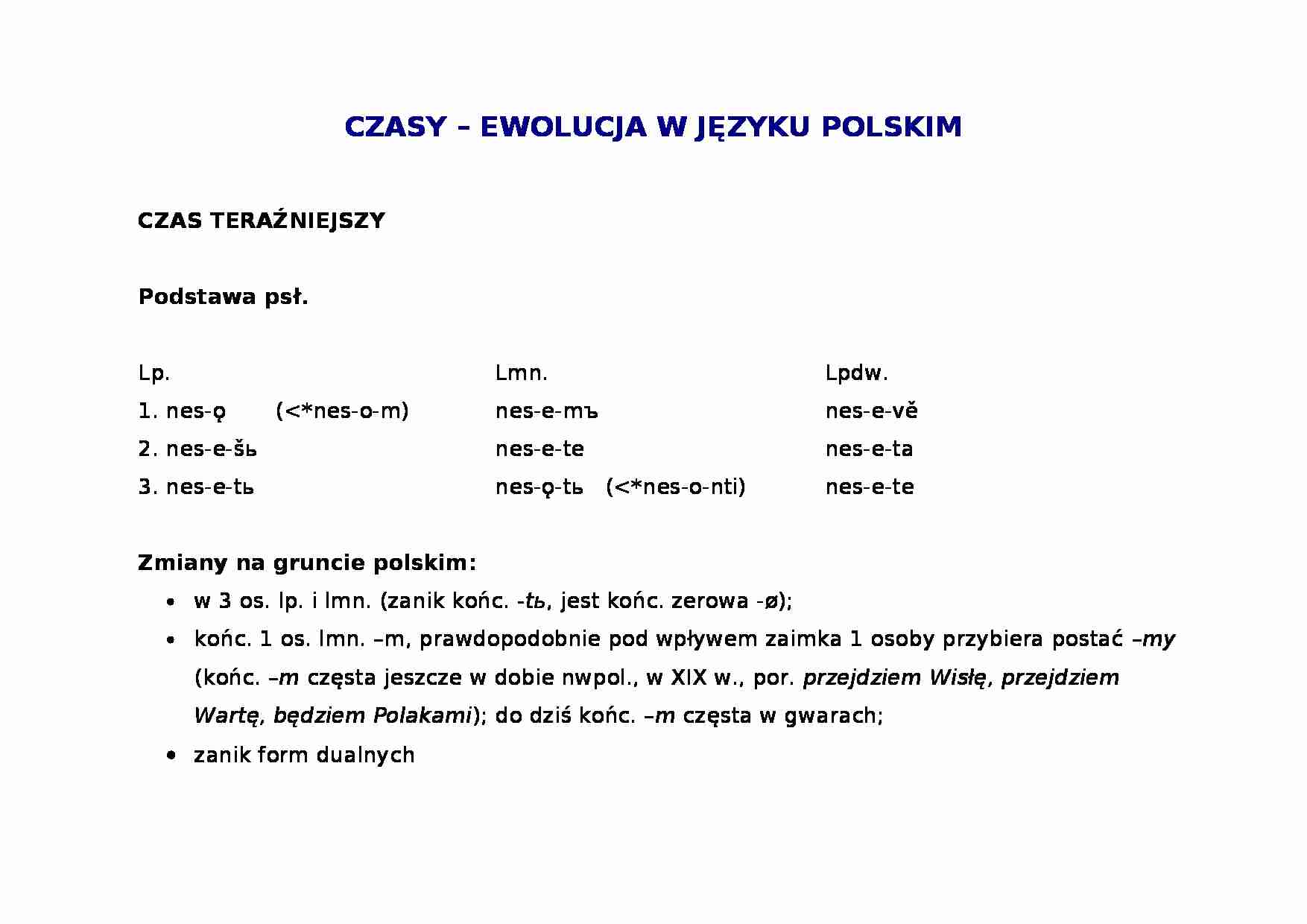 Rozwój czasów-opracowanie - strona 1