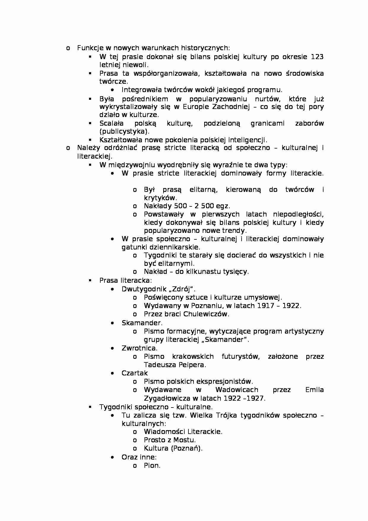 Funkcje w nowych warunkach historycznych-opracowanie - strona 1