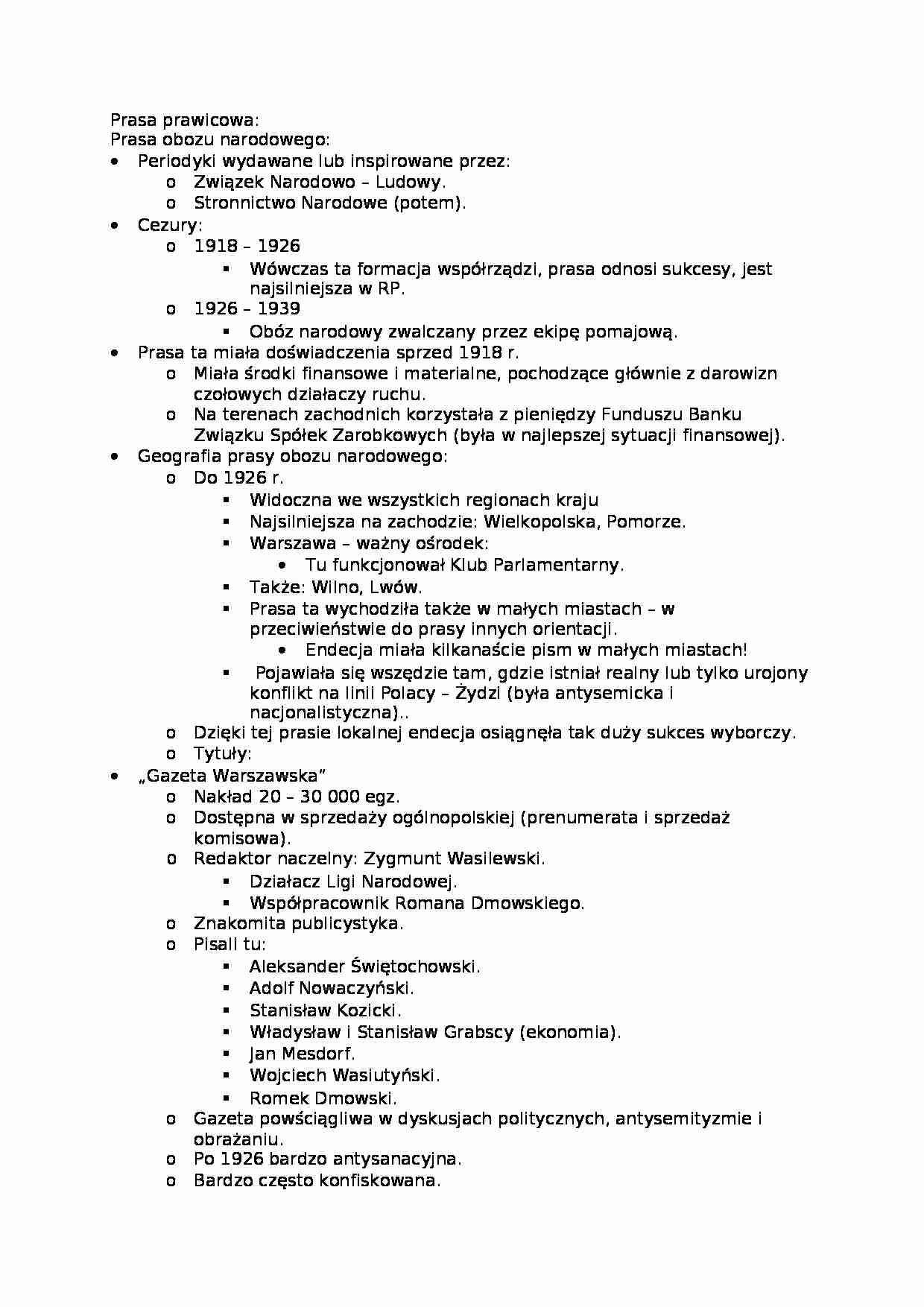 Prasa prawicowa-opracowanie - strona 1