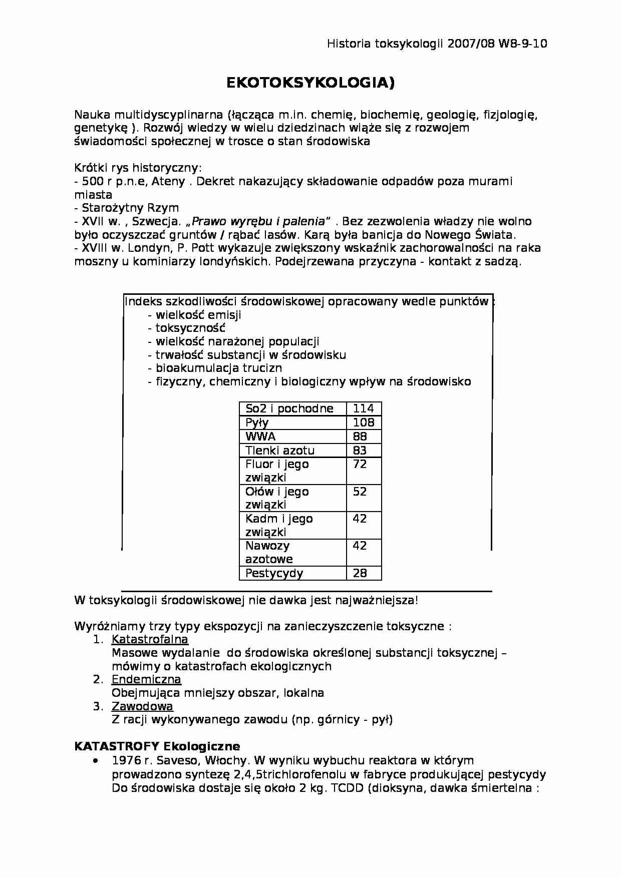 Ekotoksykologia-opracowanie - strona 1