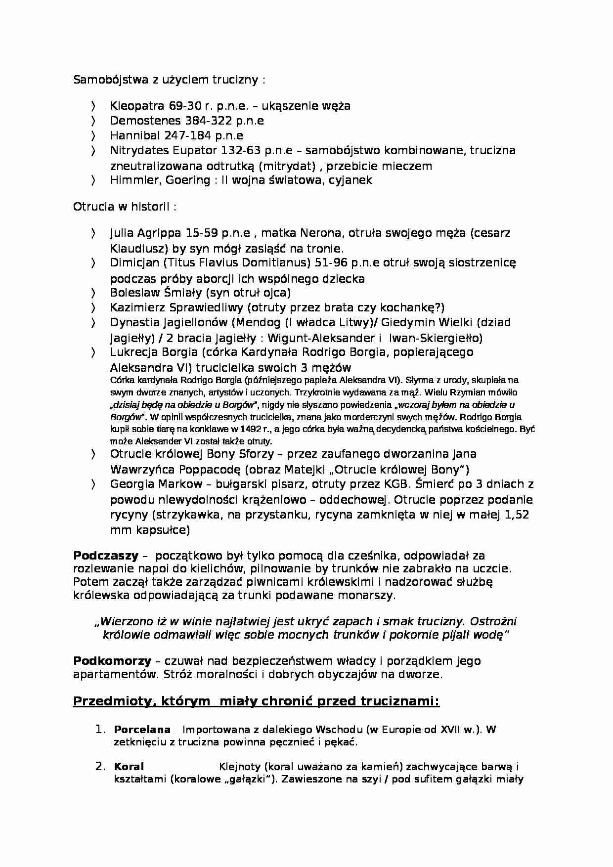 Samobójstwa z użyciem trucizny-opracowanie - strona 1