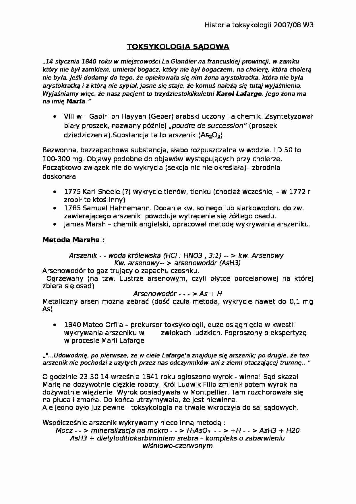 Toksykologia sądowa-opracowanie - strona 1