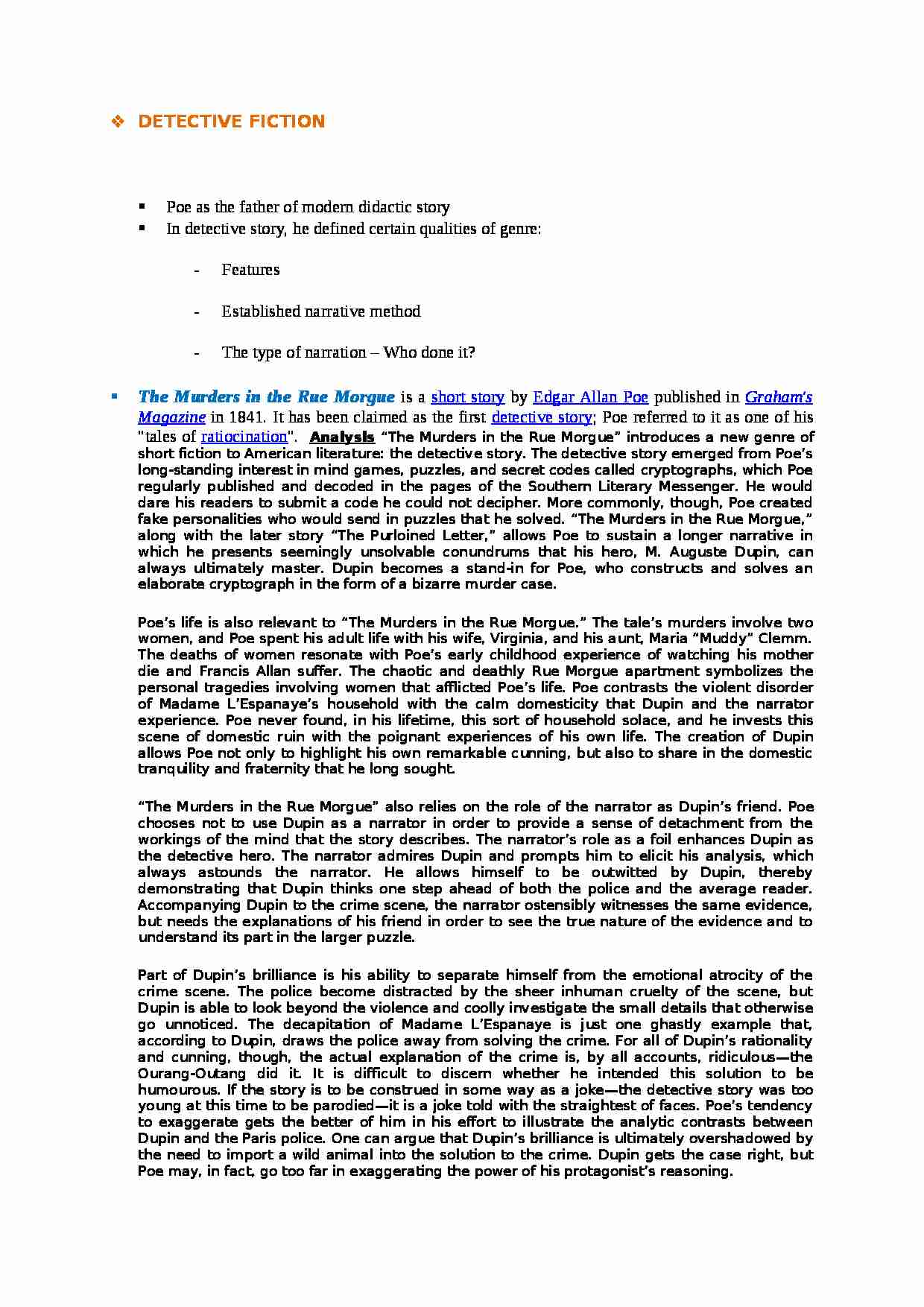 Detective fiction-opracowanie - strona 1