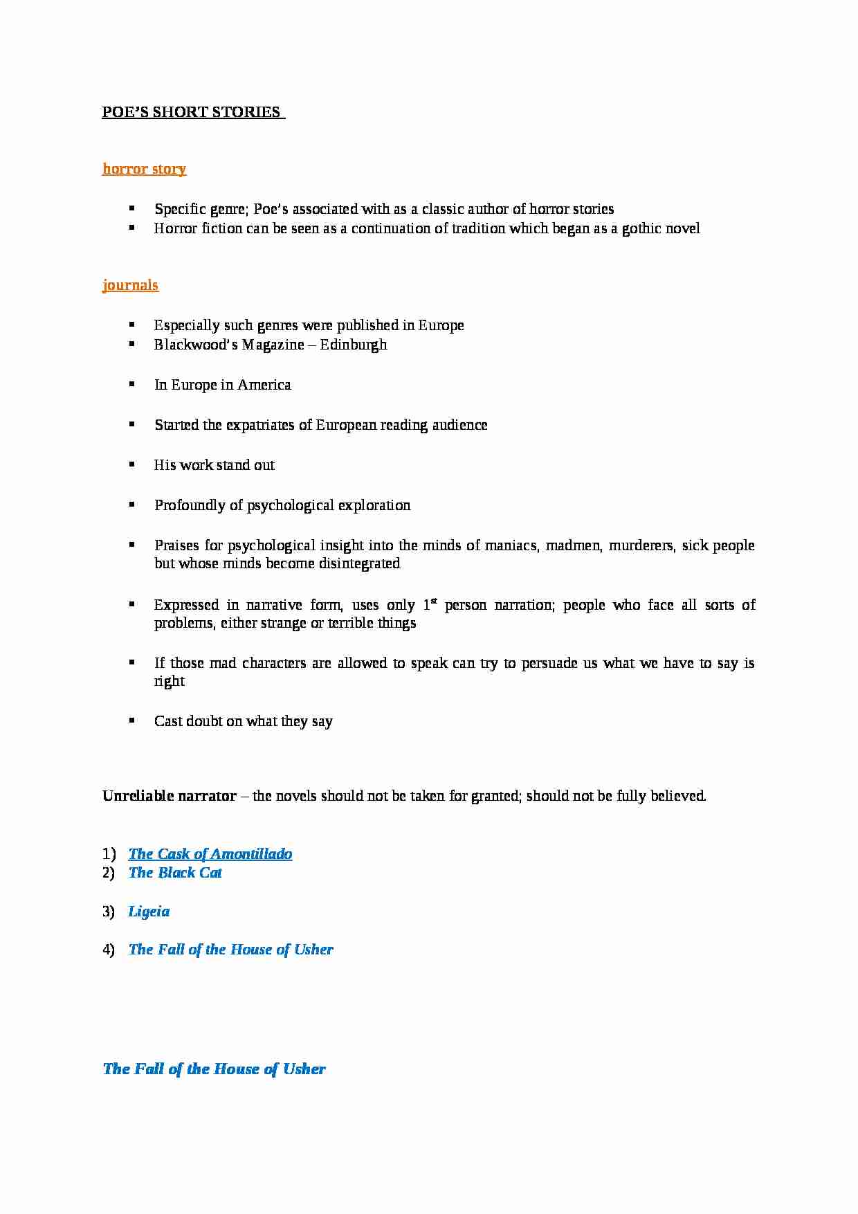 Poe's short stories - strona 1