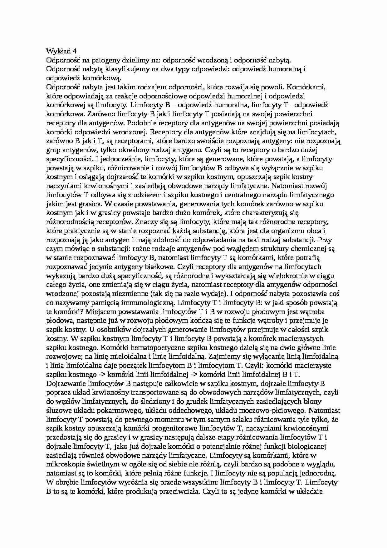 Odporność na patogeny-opracowanie - strona 1