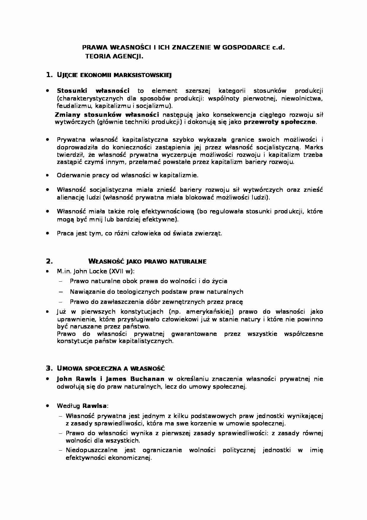 Prawa własności i ich znaczenie w gospodarce 2-opracowanie - strona 1