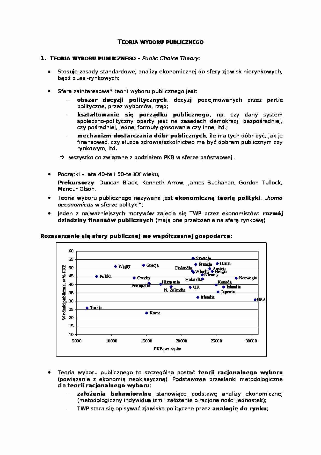 Teoria wyboru publicznego-opracowanie - strona 1