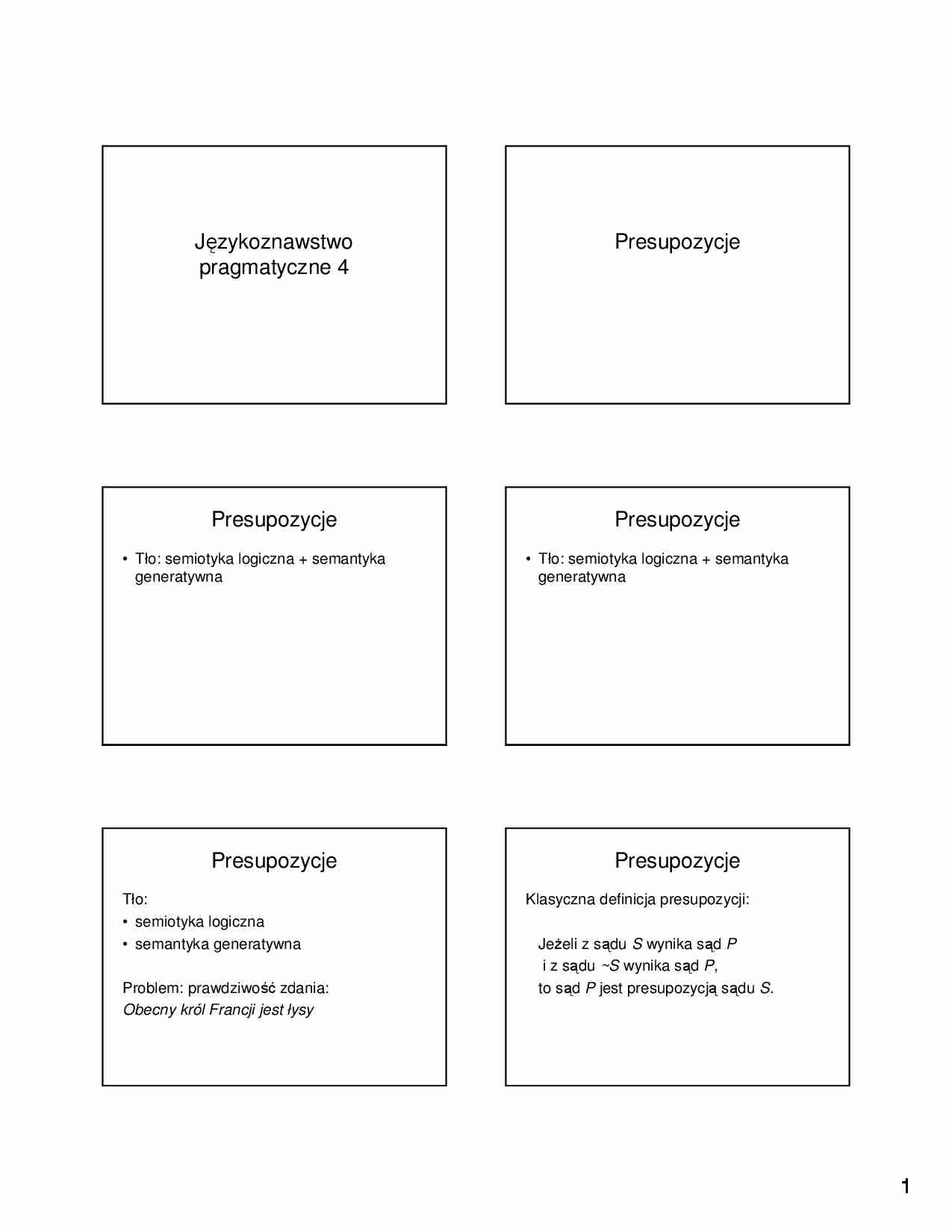 Językoznawstwo pragmatyczne 4 - strona 1
