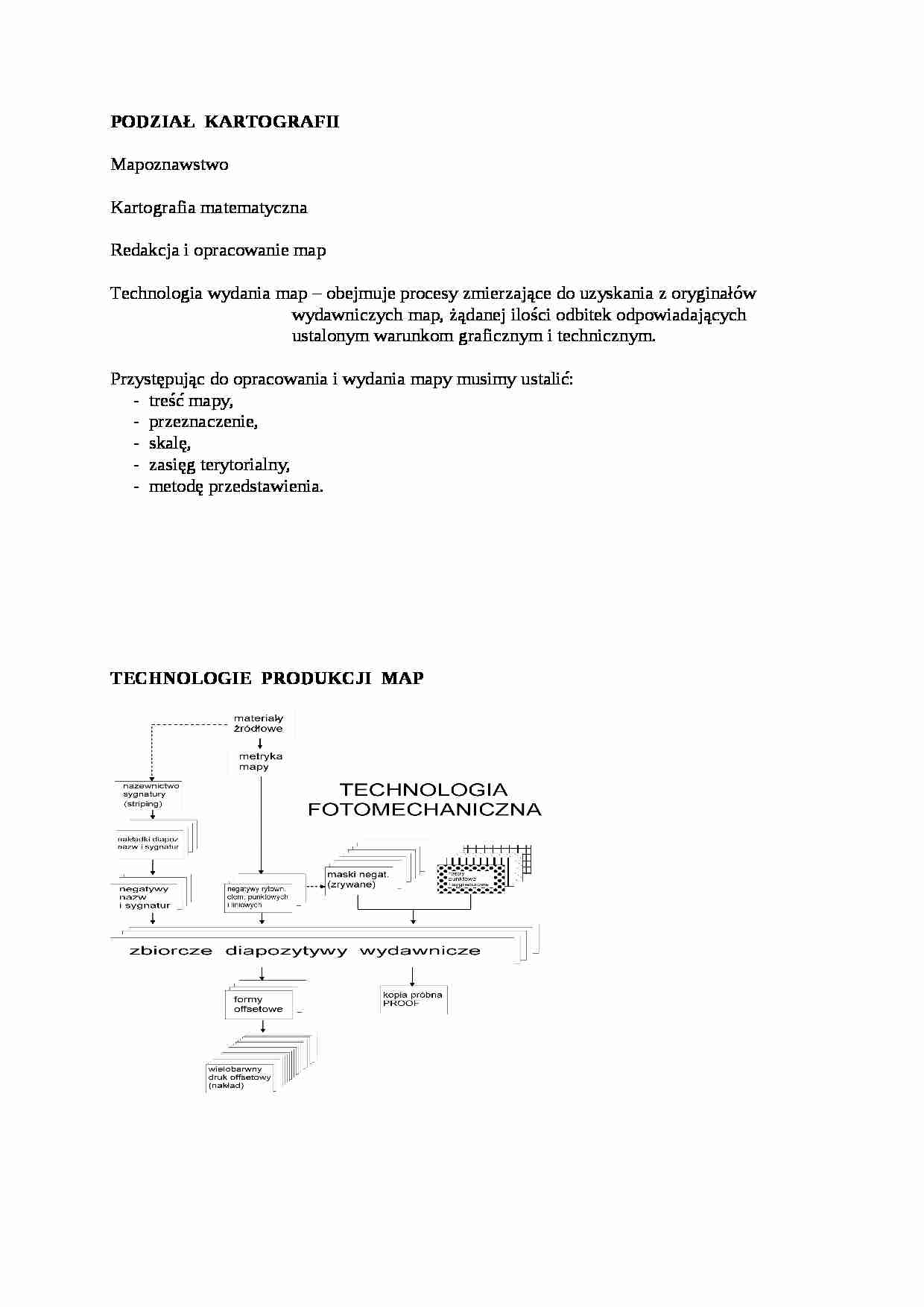 Podział kartografii-opracowanie - strona 1