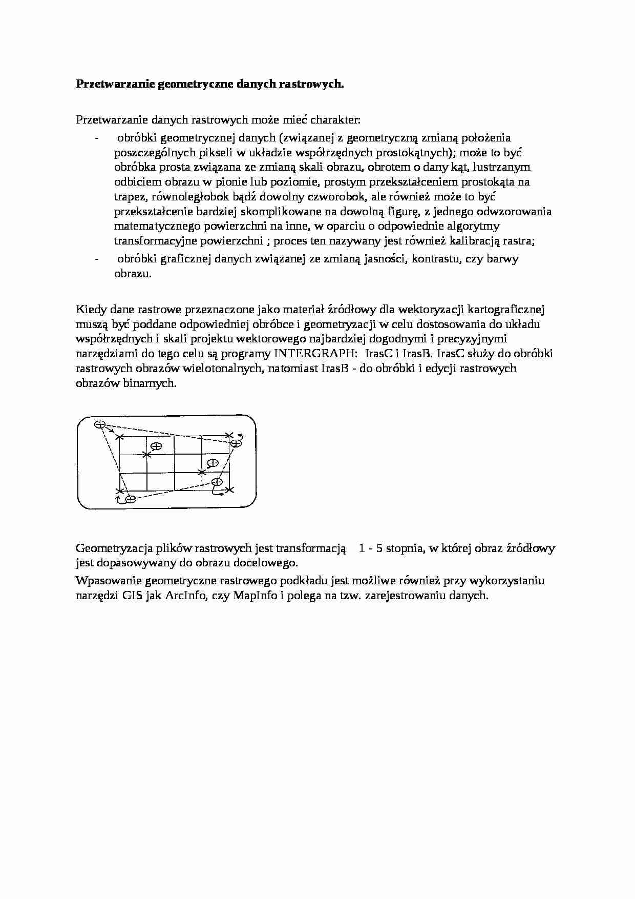 Przetwarzanie geometryczne danych rastrowych-opracowanie - strona 1