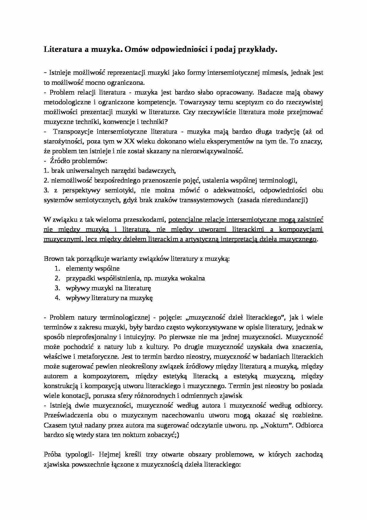 Literatura a muzyka-opracowanie - strona 1