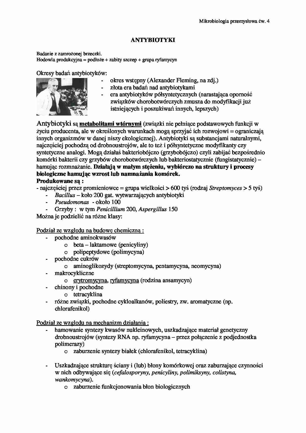 Antybiotyki-opracowanie - strona 1