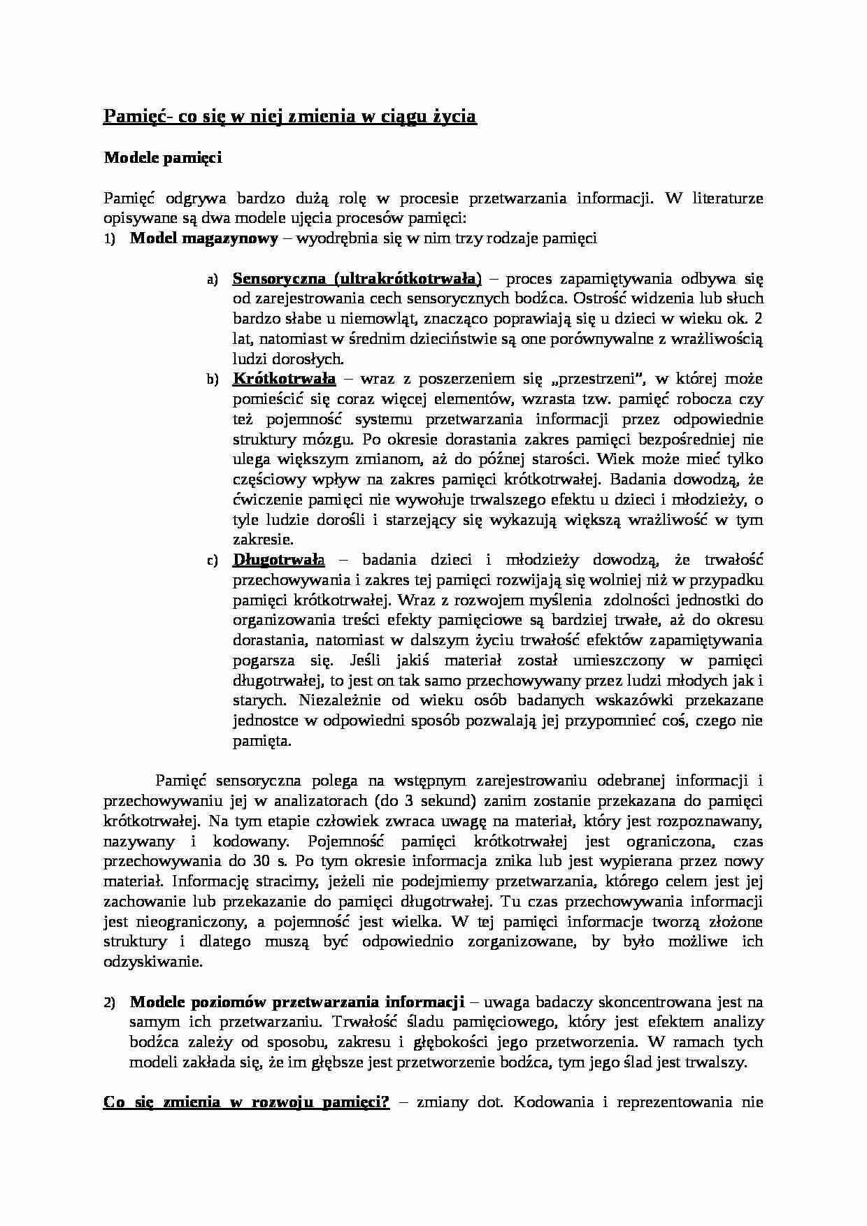 Pamięć-opracowanie - strona 1